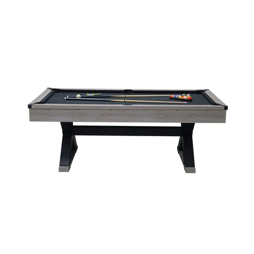 Large 84-Inch Rustic Gray Pool Table With Cues, Balls And X-Legs (SAK54361) – SAKSBY WHOLESALE