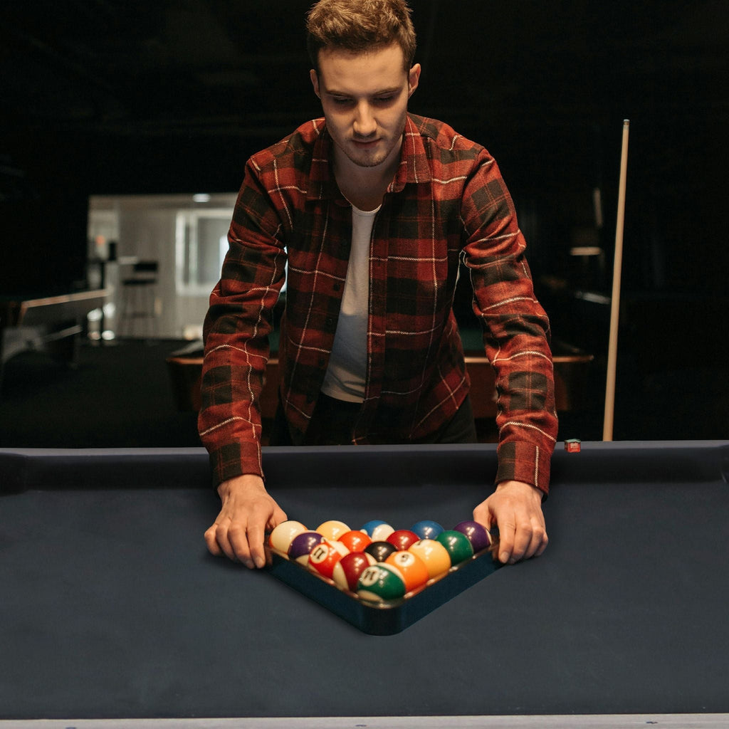 Large 84-Inch Rustic Gray Pool Table With Cues, Balls And X-Legs (SAK54361) – SAKSBY WHOLESALE, view 5