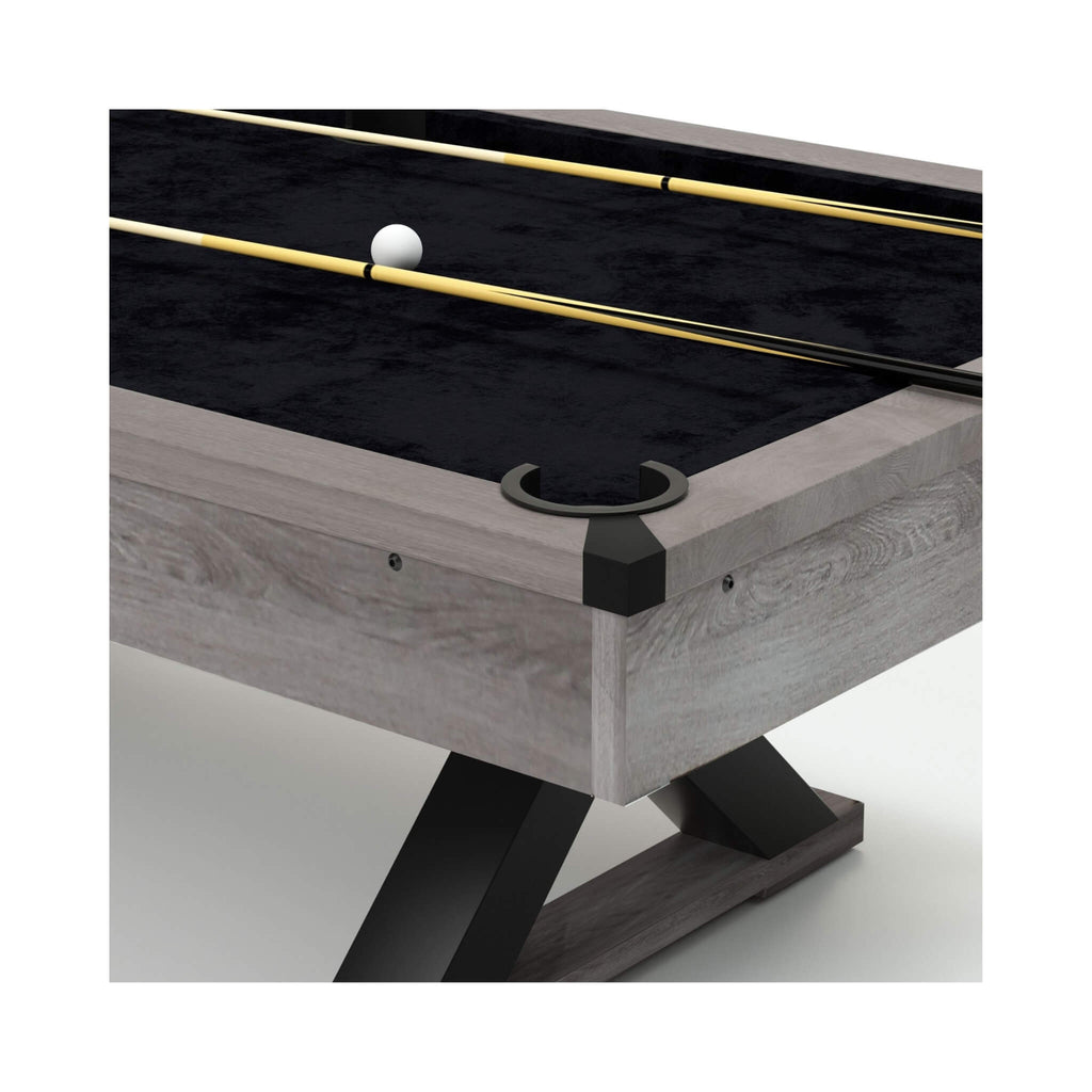 Large 84-Inch Rustic Gray Pool Table With Cues, Balls And X-Legs (SAK54361) – SAKSBY WHOLESALE, view 12