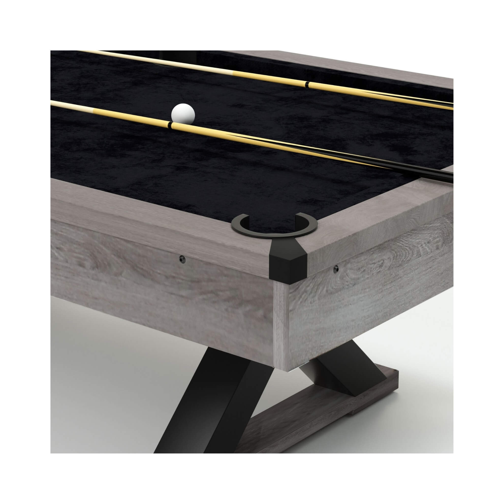 Large 84-Inch Rustic Gray Pool Table With Cues, Balls And X-Legs (SAK54361) – SAKSBY WHOLESALE, view 12