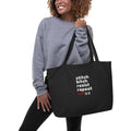 Darn Good Yarn Stitch Bitch Resist Repeat Extra Large organic tote bag — main product shot