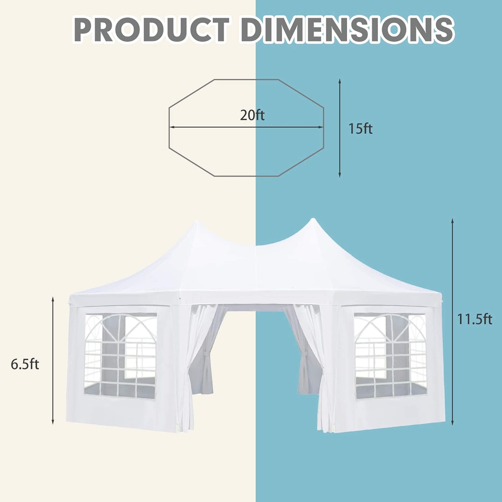 Large Heavy-Duty Customizable Party Tent With Sidewalls And Windows (SAK72615) – SAKSBY WHOLESALE, view 7
