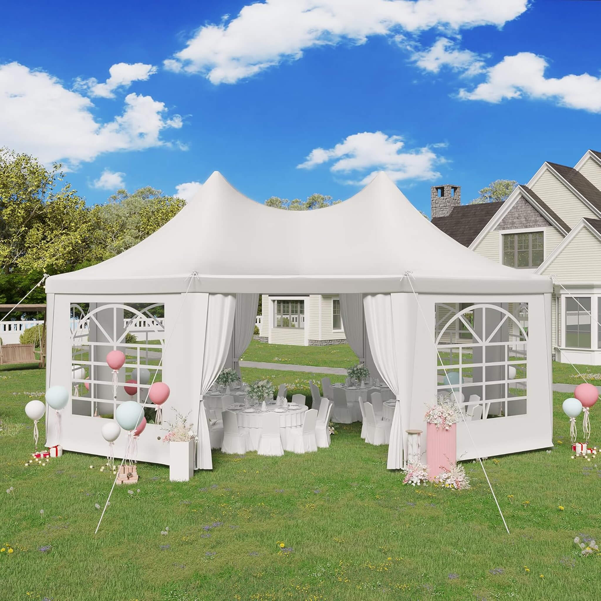 Large Heavy-Duty Customizable Party Tent With Sidewalls And Windows (SAK72615) – SAKSBY WHOLESALE