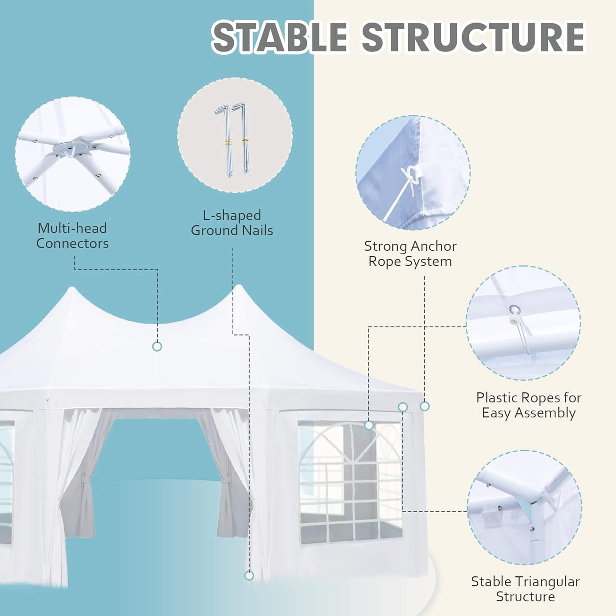 Large Heavy-Duty Customizable Party Tent With Sidewalls And Windows (SAK72615) – SAKSBY WHOLESALE, view 6