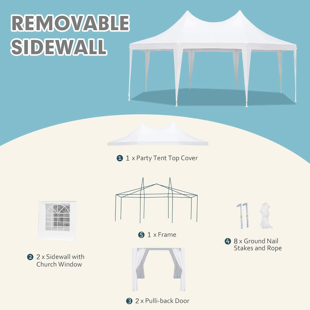 Large Heavy-Duty Customizable Party Tent With Sidewalls And Windows (SAK72615) – SAKSBY WHOLESALE, view 3