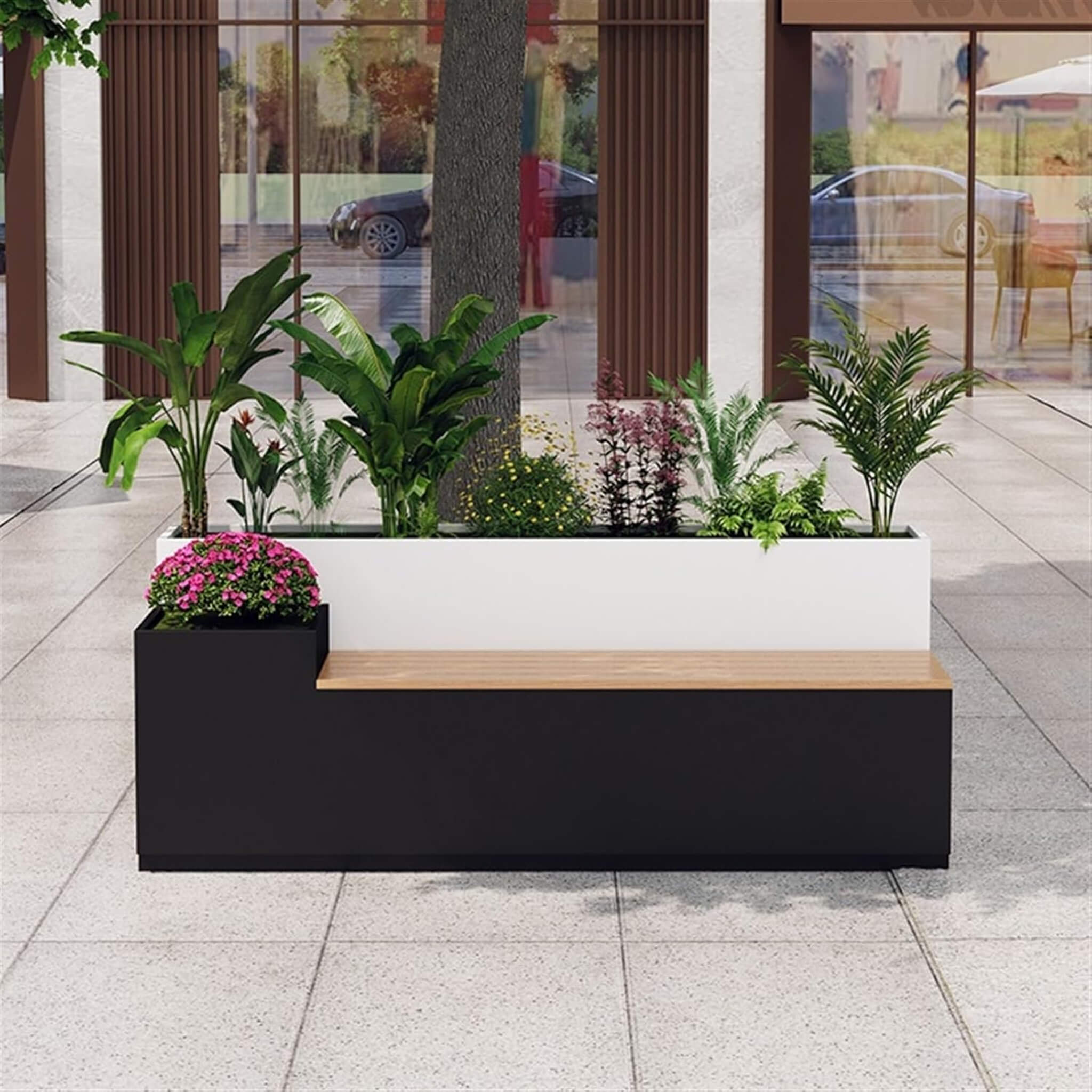 Large Outdoor All-Weather Commercial Flower Box Potting Bench [Made To Order] (SAK70249) – SAKSBY WHOLESALE