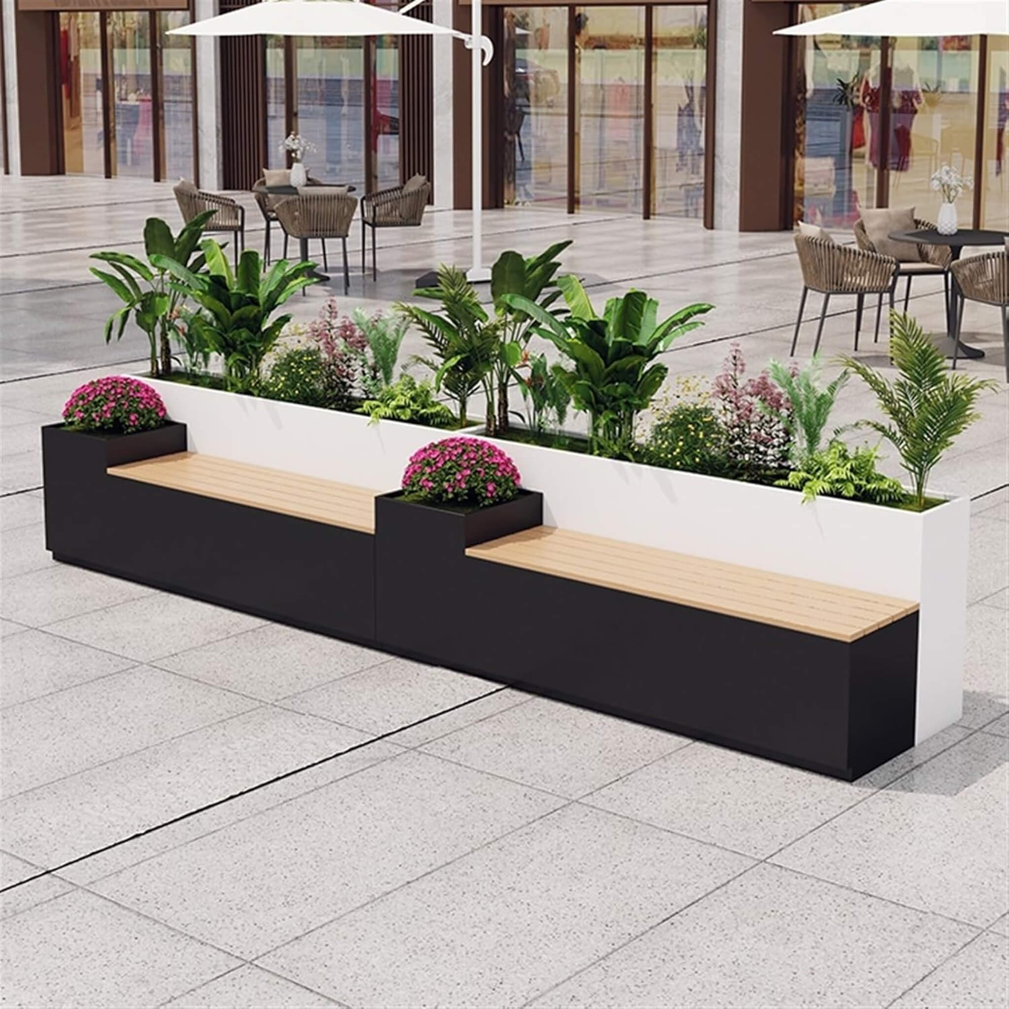 Large Outdoor All-Weather Commercial Flower Box Potting Bench [Made To Order] (SAK70249) – SAKSBY WHOLESALE, view 5