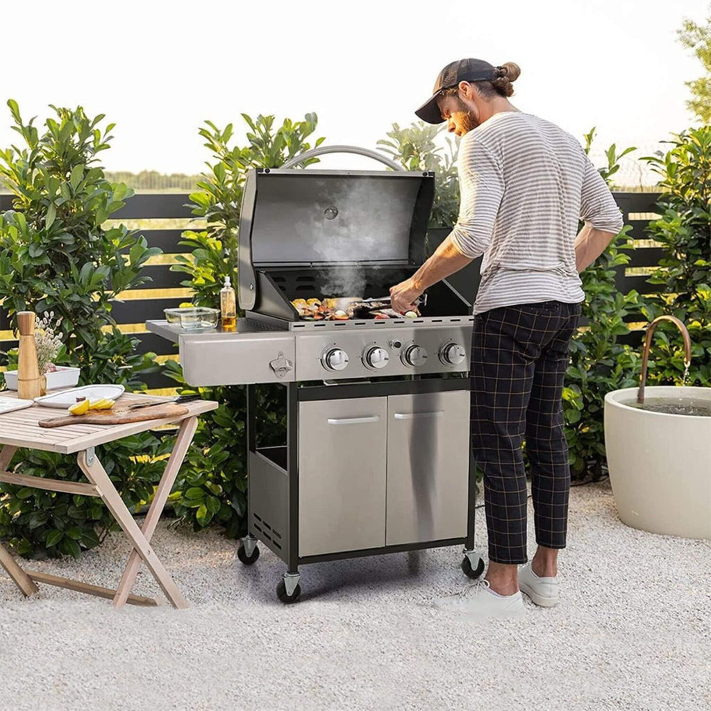 Large Outdoor 42K BTU BBQ Stainless Steel Propane Gas Grill With 4 Burners (SAK61283) – SAKSBY WHOLESALE, view 9