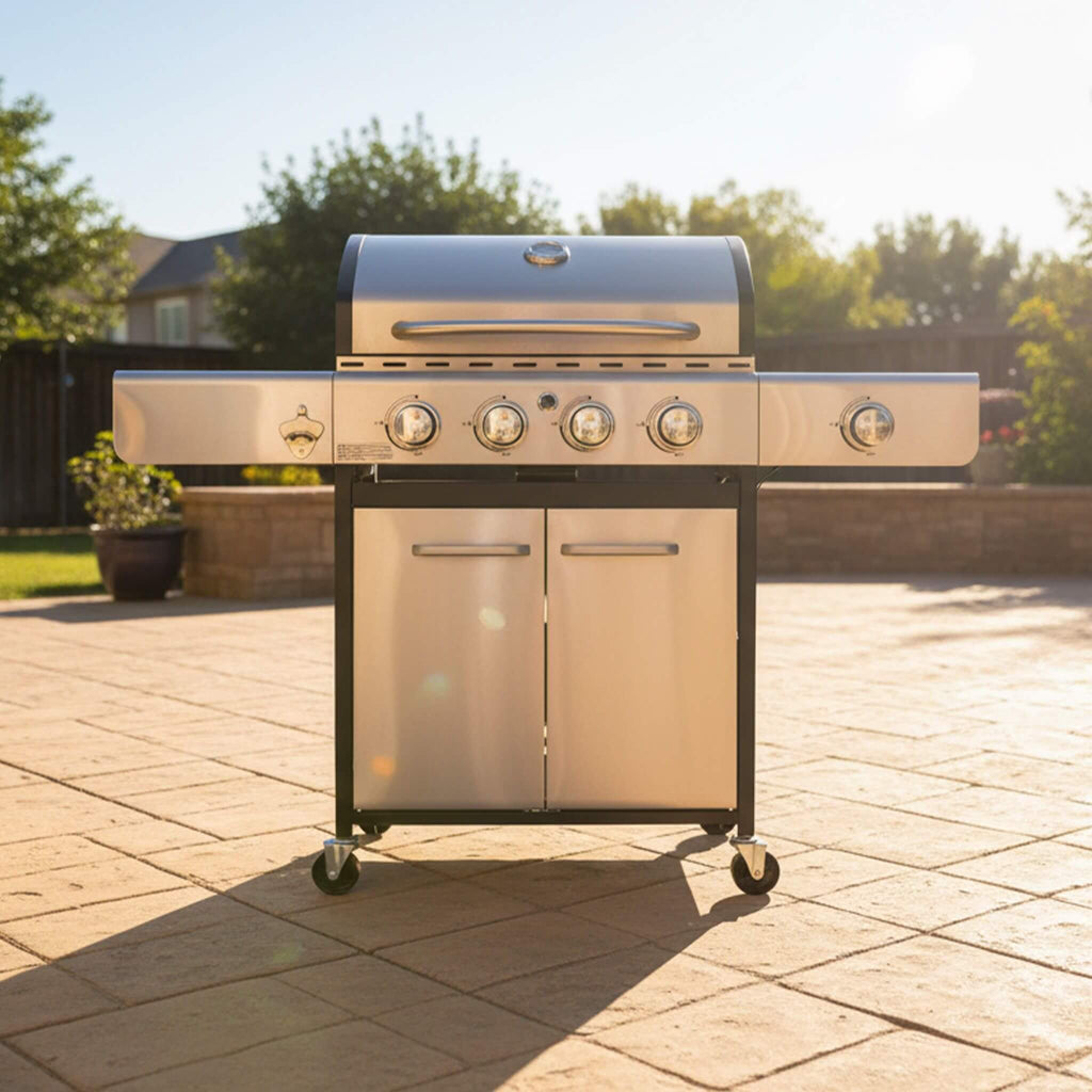 Large Outdoor 42K BTU BBQ Stainless Steel Propane Gas Grill With 4 Burners (SAK61283) – SAKSBY WHOLESALE, view 3