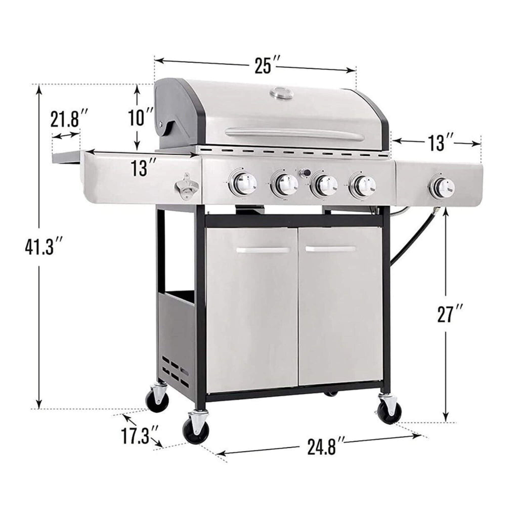 Large Outdoor 42K BTU BBQ Stainless Steel Propane Gas Grill With 4 Burners (SAK61283) – SAKSBY WHOLESALE, view 16