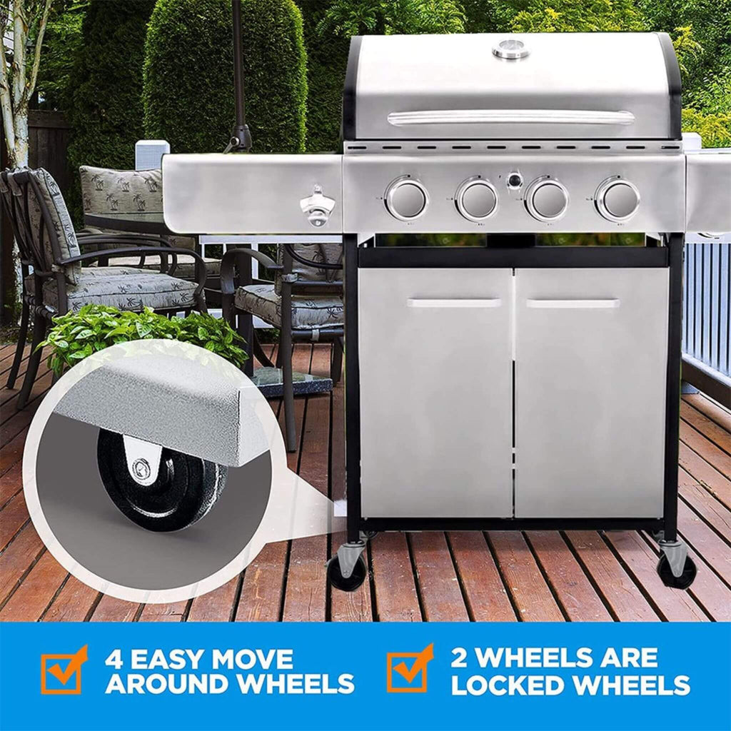 Large Outdoor 42K BTU BBQ Stainless Steel Propane Gas Grill With 4 Burners (SAK61283) – SAKSBY WHOLESALE, view 5