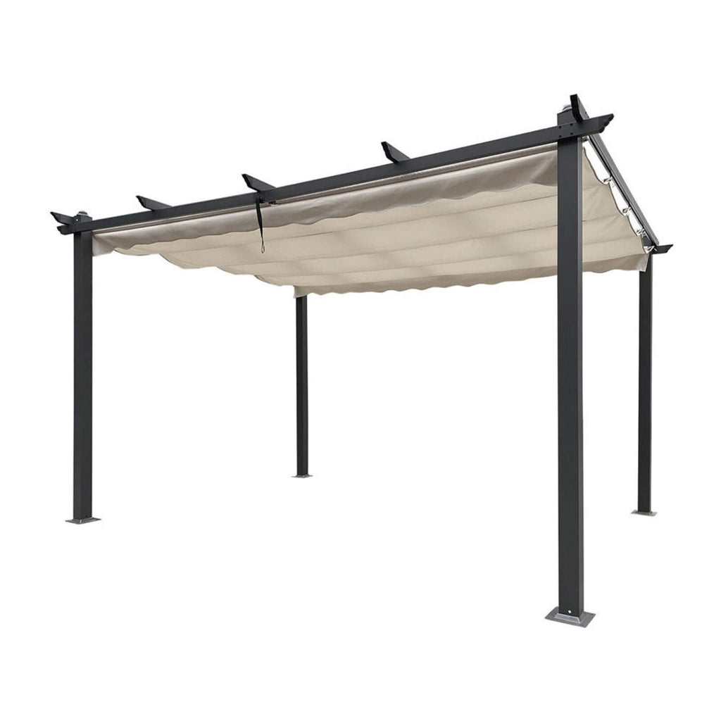 [10X13FT] Alora Large Outdoor Patio Pergola With Canopy & Retractable Sun Shades, Beige (SAK51842) – SAKSBY WHOLESALE, view 8