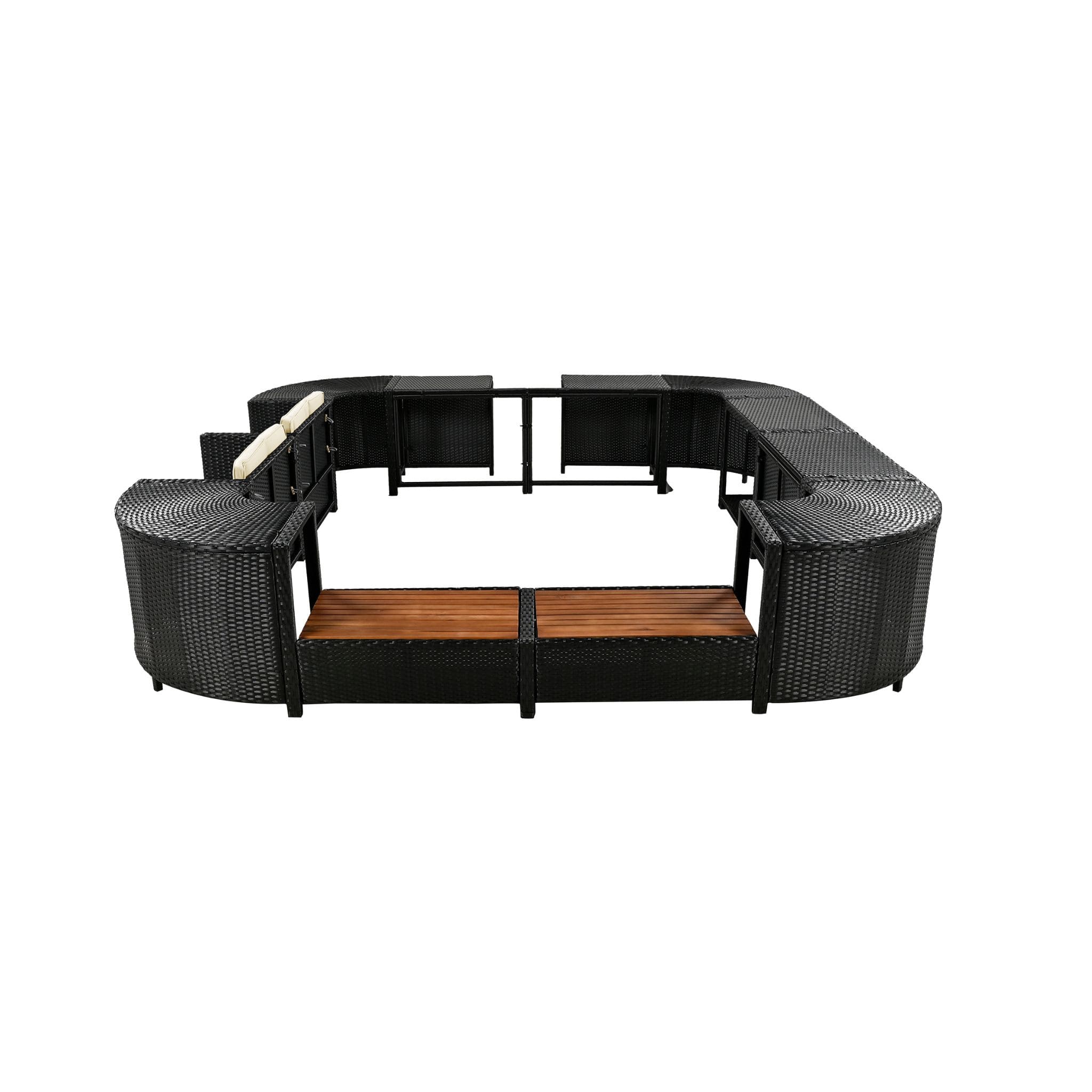 Alora Large Outdoor Quadrilateral Spa Surround Rattan Sectional Sofa Set With Storage Compartments (SAK80217) – SAKSBY WHOLES