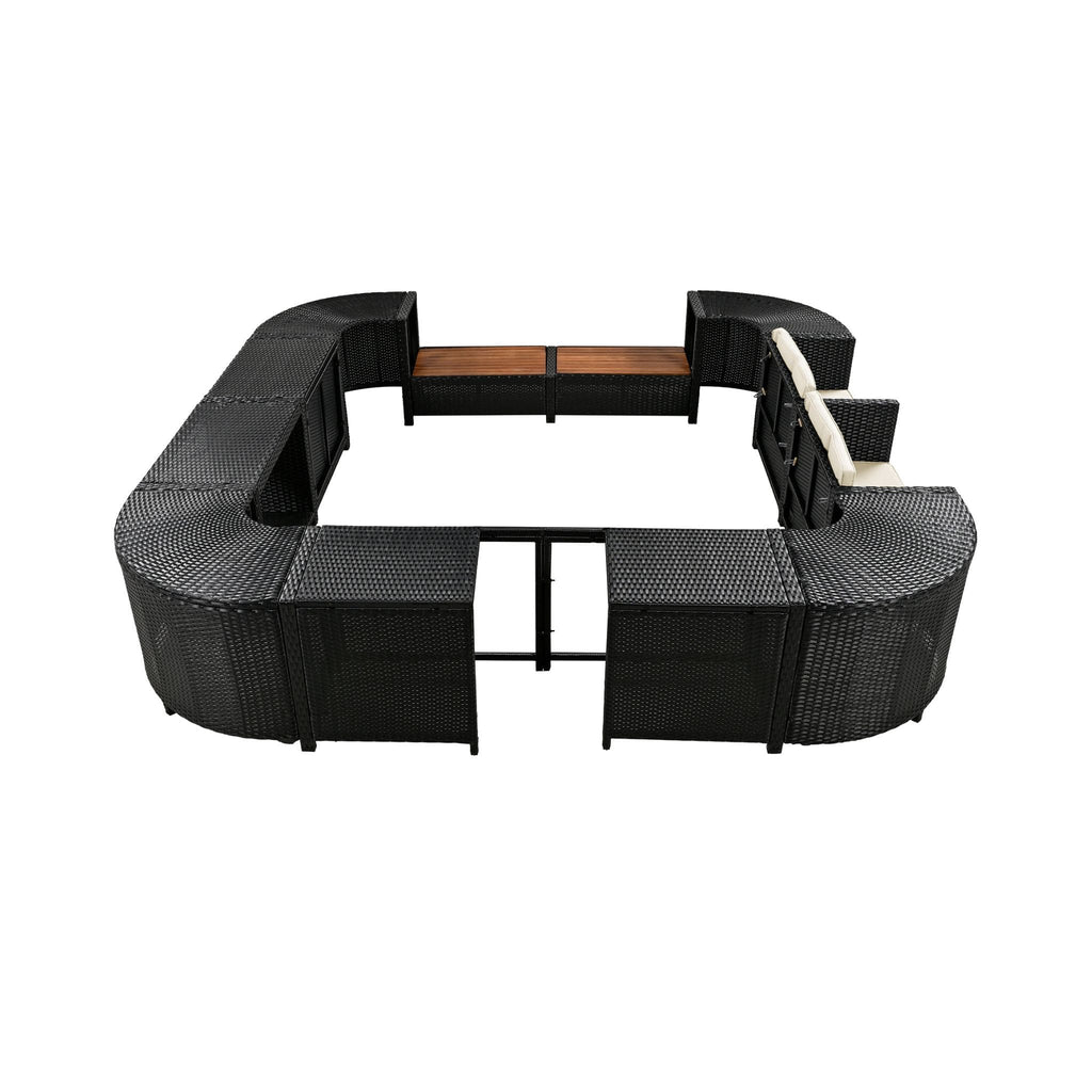 Alora Large Outdoor Quadrilateral Spa Surround Rattan Sectional Sofa Set With Storage Compartments (SAK80217) – SAKSBY WHOLES