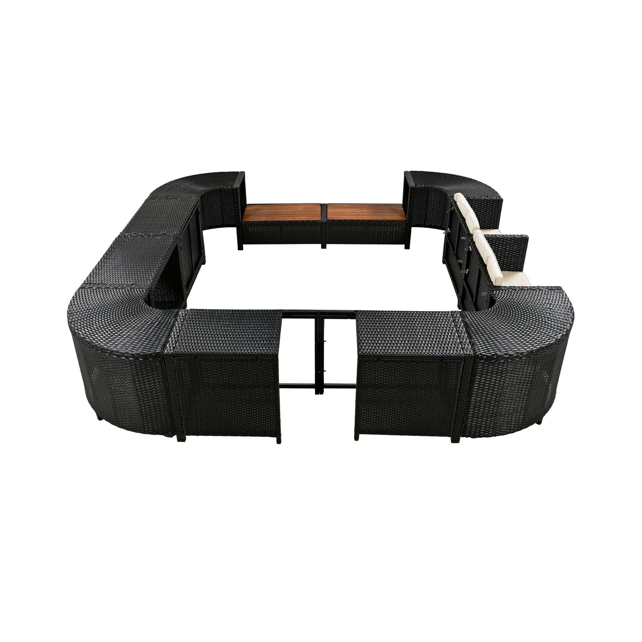 Alora Large Outdoor Quadrilateral Spa Surround Rattan Sectional Sofa Set With Storage Compartments (SAK80217) – SAKSBY WHOLES