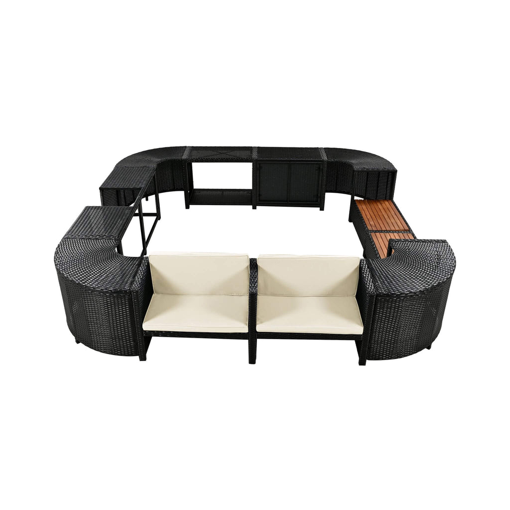 Alora Large Outdoor Quadrilateral Spa Surround Rattan Sectional Sofa Set With Storage Compartments (SAK80217) – SAKSBY WHOLES