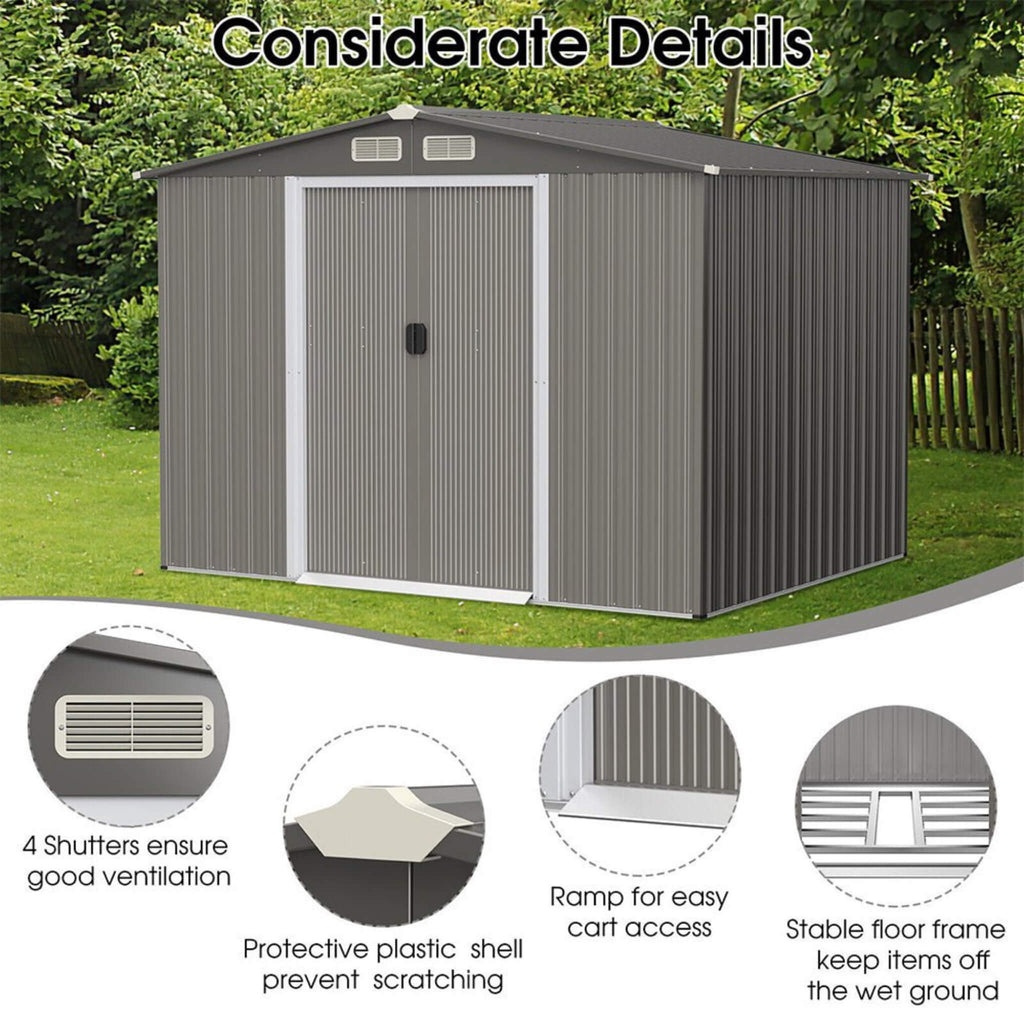 [08X06FT] Alora Premium Outdoor Steel Tool Storage Garden Backyard Shed (SAK74185) – SAKSBY WHOLESALE, view 7
