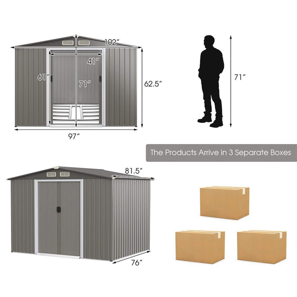 [08X06FT] Alora Premium Outdoor Steel Tool Storage Garden Backyard Shed (SAK74185) – SAKSBY WHOLESALE, view 5