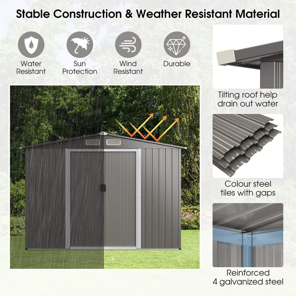 [08X06FT] Alora Premium Outdoor Steel Tool Storage Garden Backyard Shed (SAK74185) – SAKSBY WHOLESALE, view 8