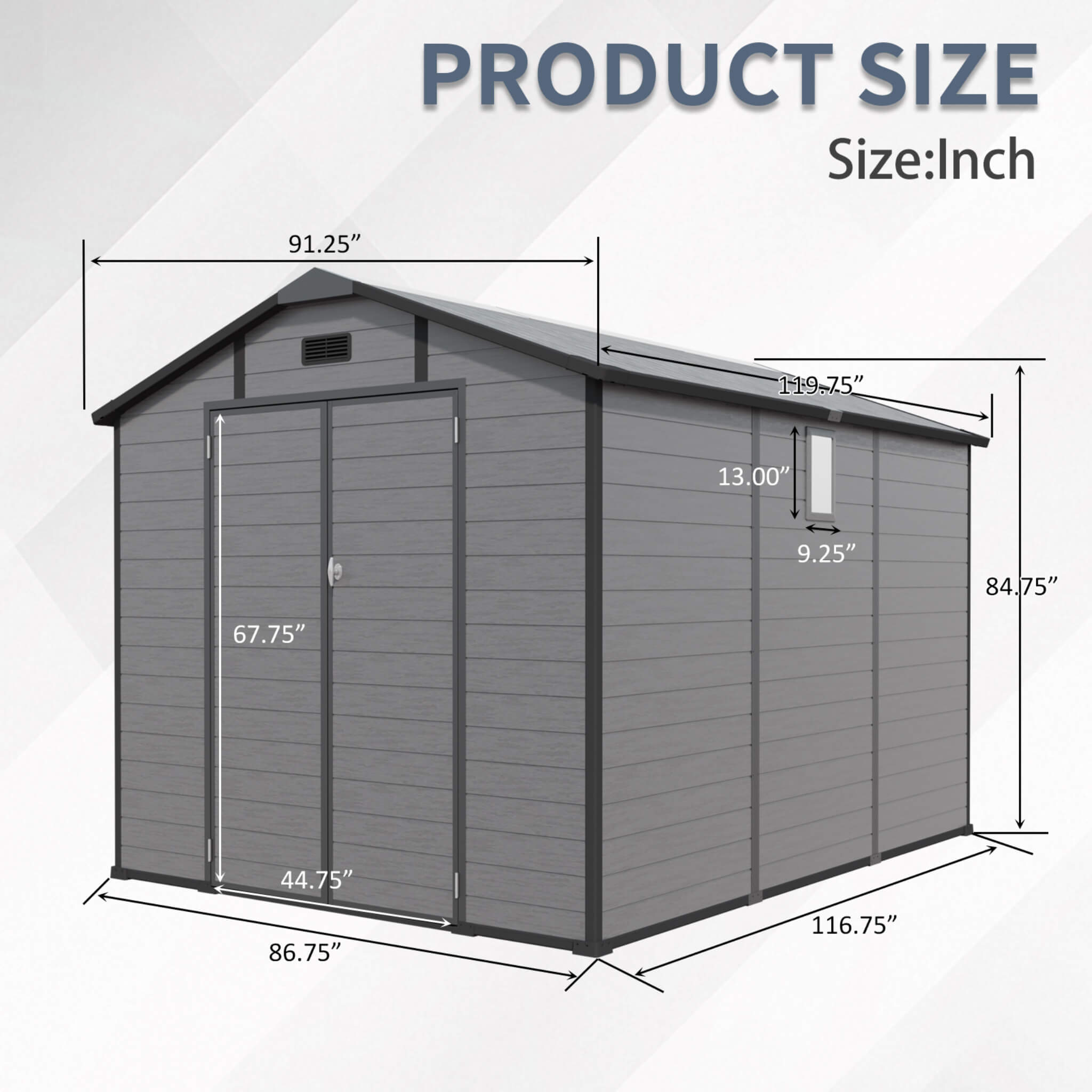 Alora Large Plastic Lockable Resin Outdoor Storage Shed With Window And Floor (SAK25870) – SAKSBY WHOLESALE, view 8