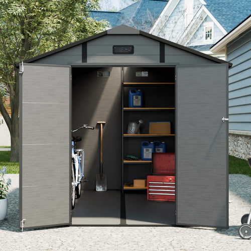 Alora Large Plastic Lockable Resin Outdoor Storage Shed With Window And Floor (SAK25870) – SAKSBY WHOLESALE
