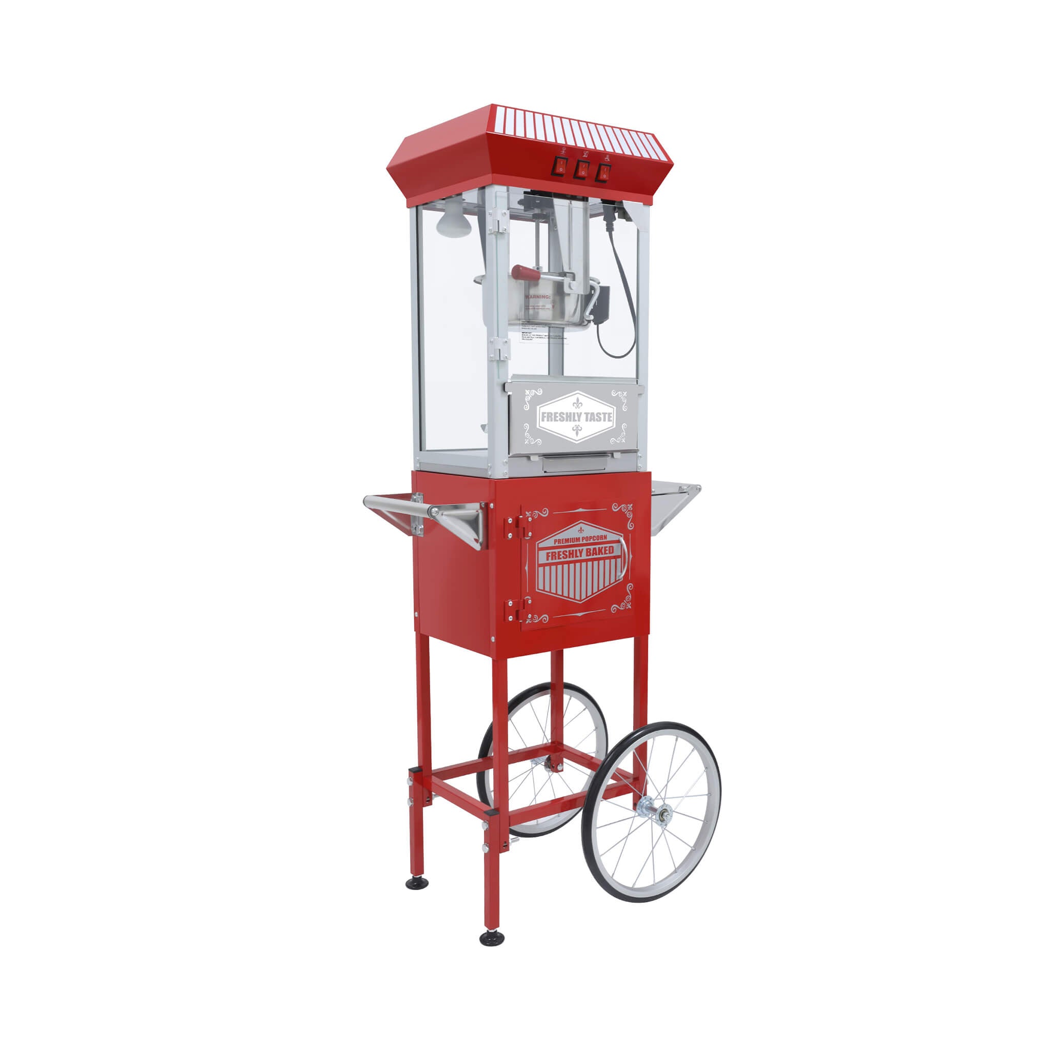 Large Premium 12-Ounce Vintage-Style Theater Popcorn Machine Maker With Cart, Red (SAK87184) – SAKSBY WHOLESALE