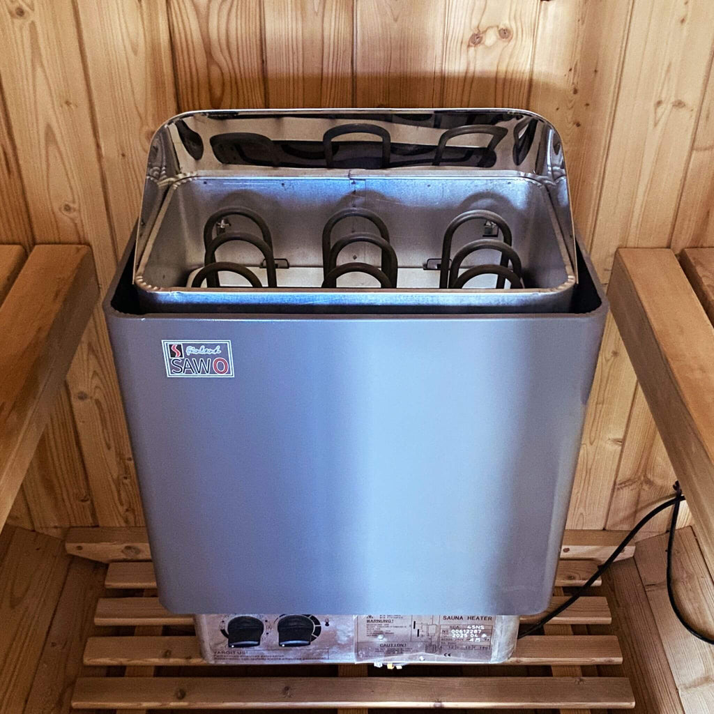 Thermora Ignite Large Premium American White Oak Outdoor Wooden Barrel Sauna With 4.5KW Sauna Heater (SAK45968) – SAKSBY WHOL