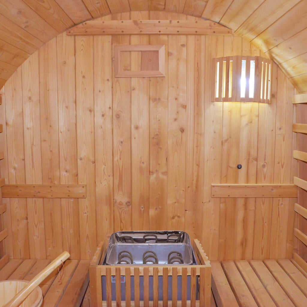 Thermora Ignite Large Premium American White Oak Outdoor Wooden Barrel Sauna With 4.5KW Sauna Heater (SAK45968) – SAKSBY WHOL