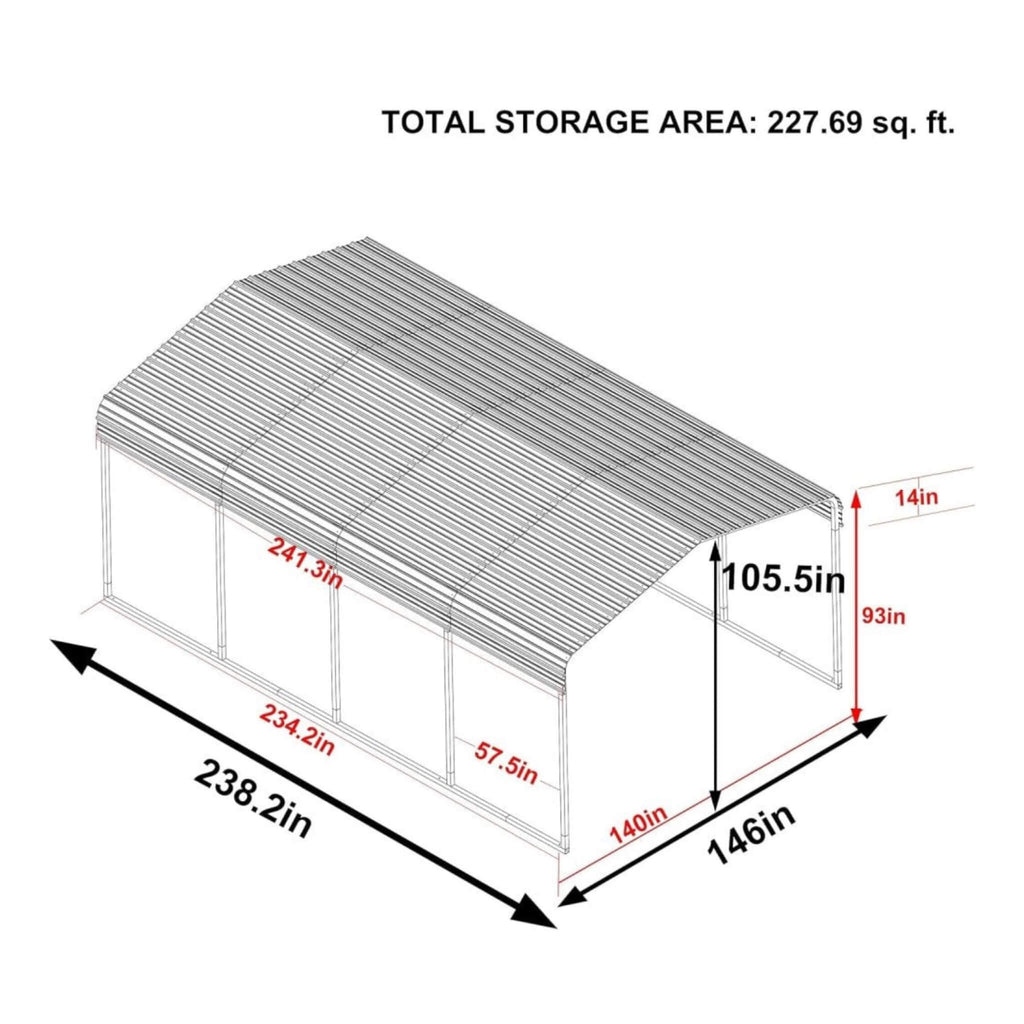 [12X20FT] Alora Premium Modern Heavy-Duty Outdoor Alloy Steel Carport Canopy (SAK91486) – SAKSBY WHOLESALE, view 8