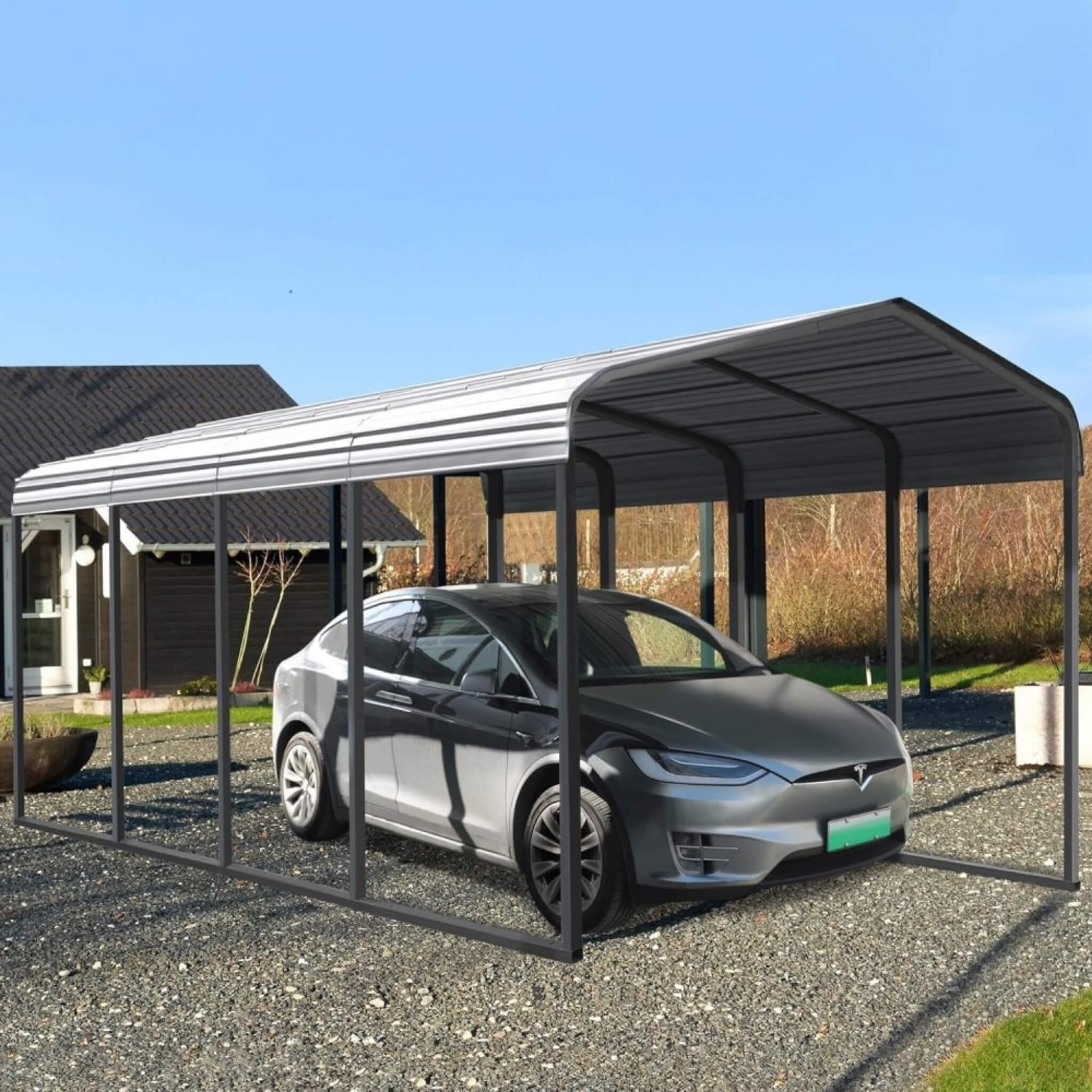 [12X20FT] Alora Premium Modern Heavy-Duty Outdoor Alloy Steel Carport Canopy (SAK91486) – SAKSBY WHOLESALE, view 4