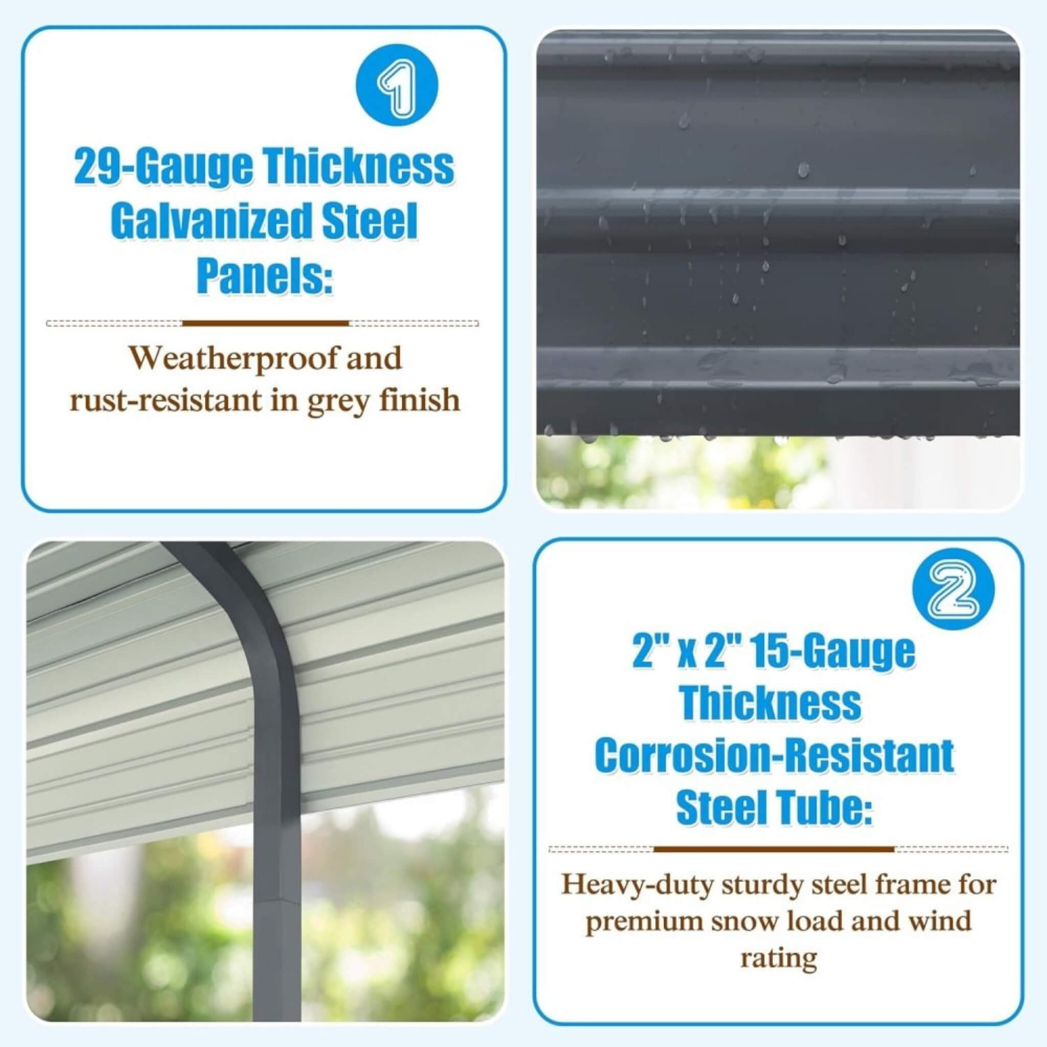 [12X20FT] Alora Premium Modern Heavy-Duty Outdoor Alloy Steel Carport Canopy (SAK91486) – SAKSBY WHOLESALE, view 5