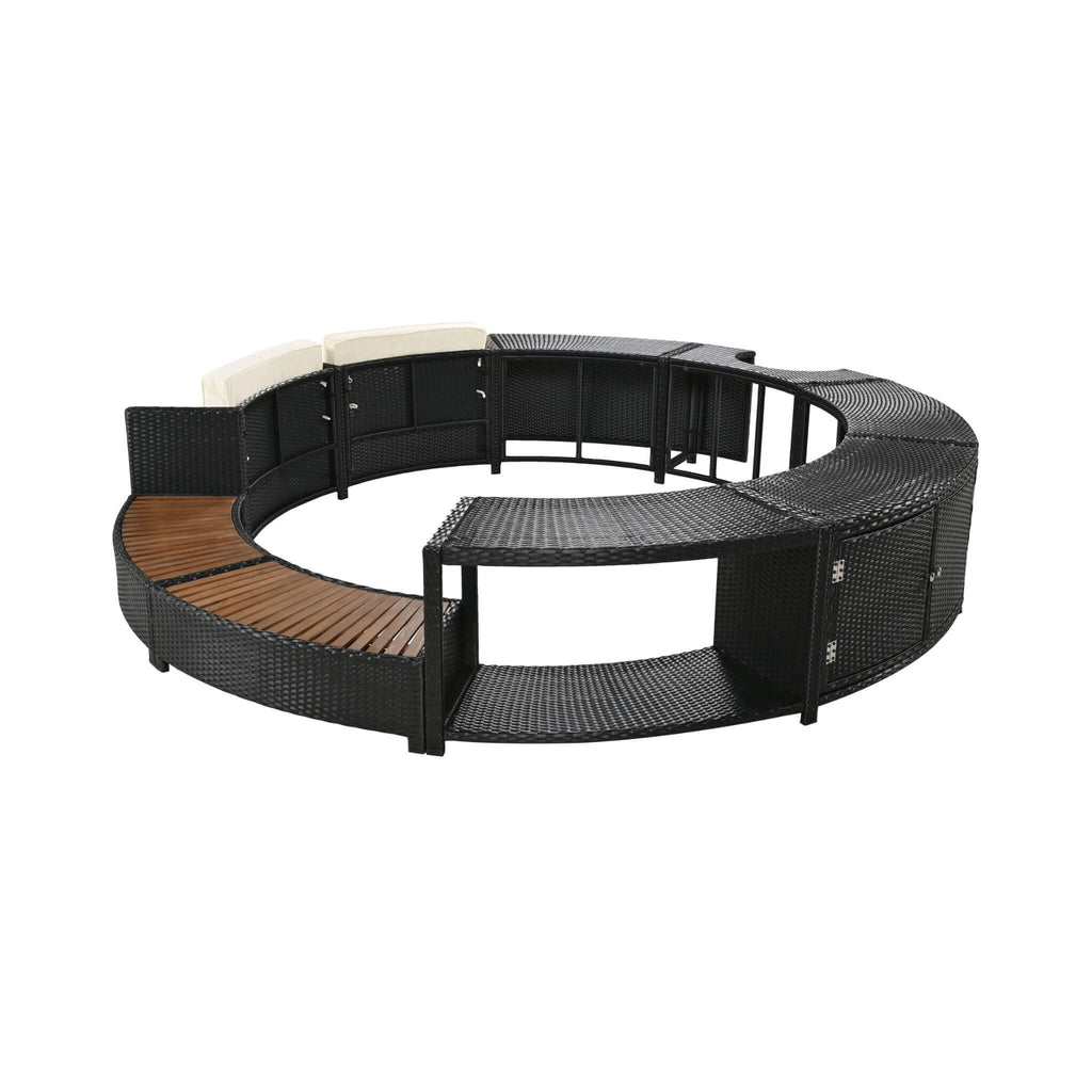 Alora Large Premium Surround Spa Patio Rattan Sofa Set With Storage Compartments And Cushions (SAK75629) – SAKSBY WHOLESALE, 