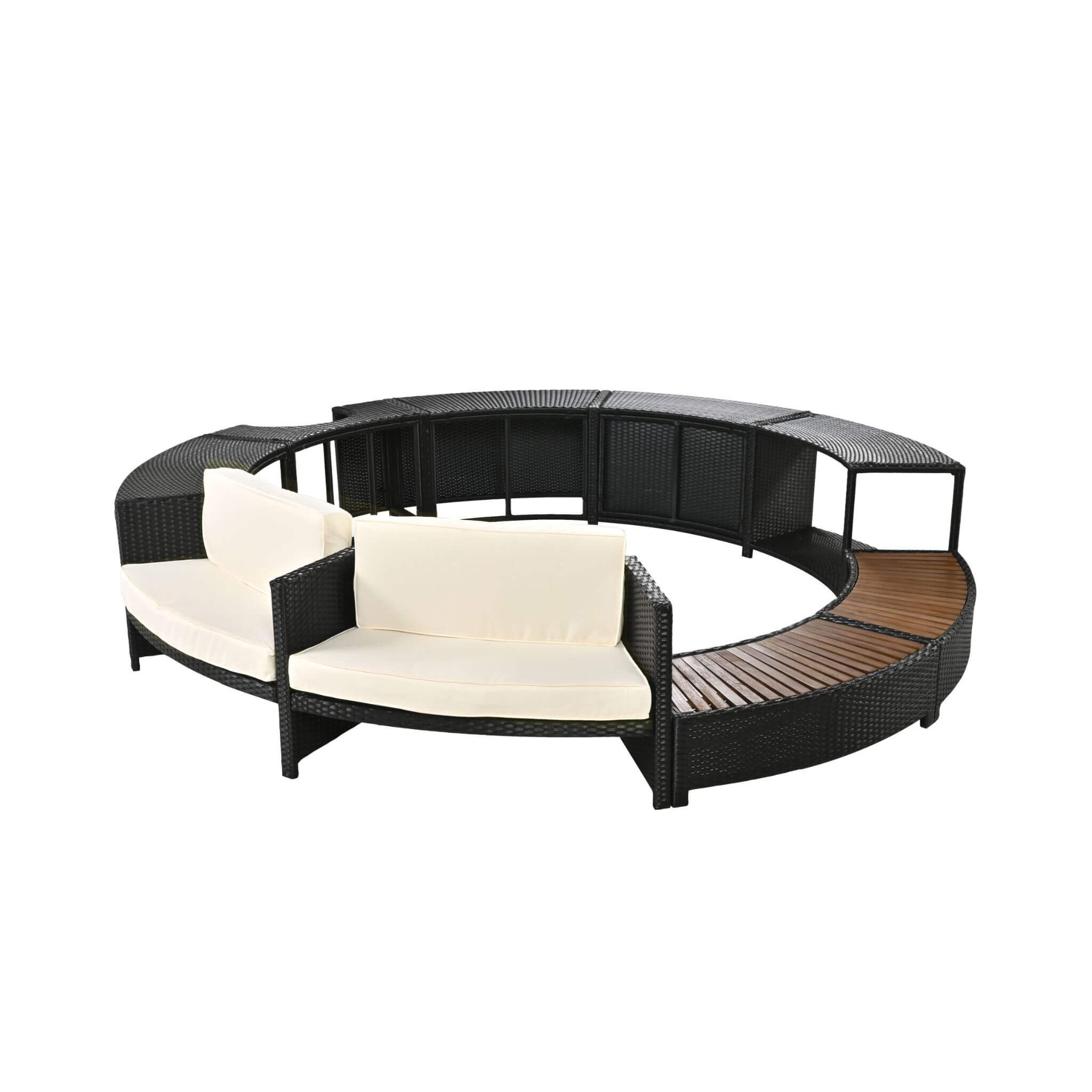 Alora Large Premium Surround Spa Patio Rattan Sofa Set With Storage Compartments And Cushions (SAK75629) – SAKSBY WHOLESALE, 