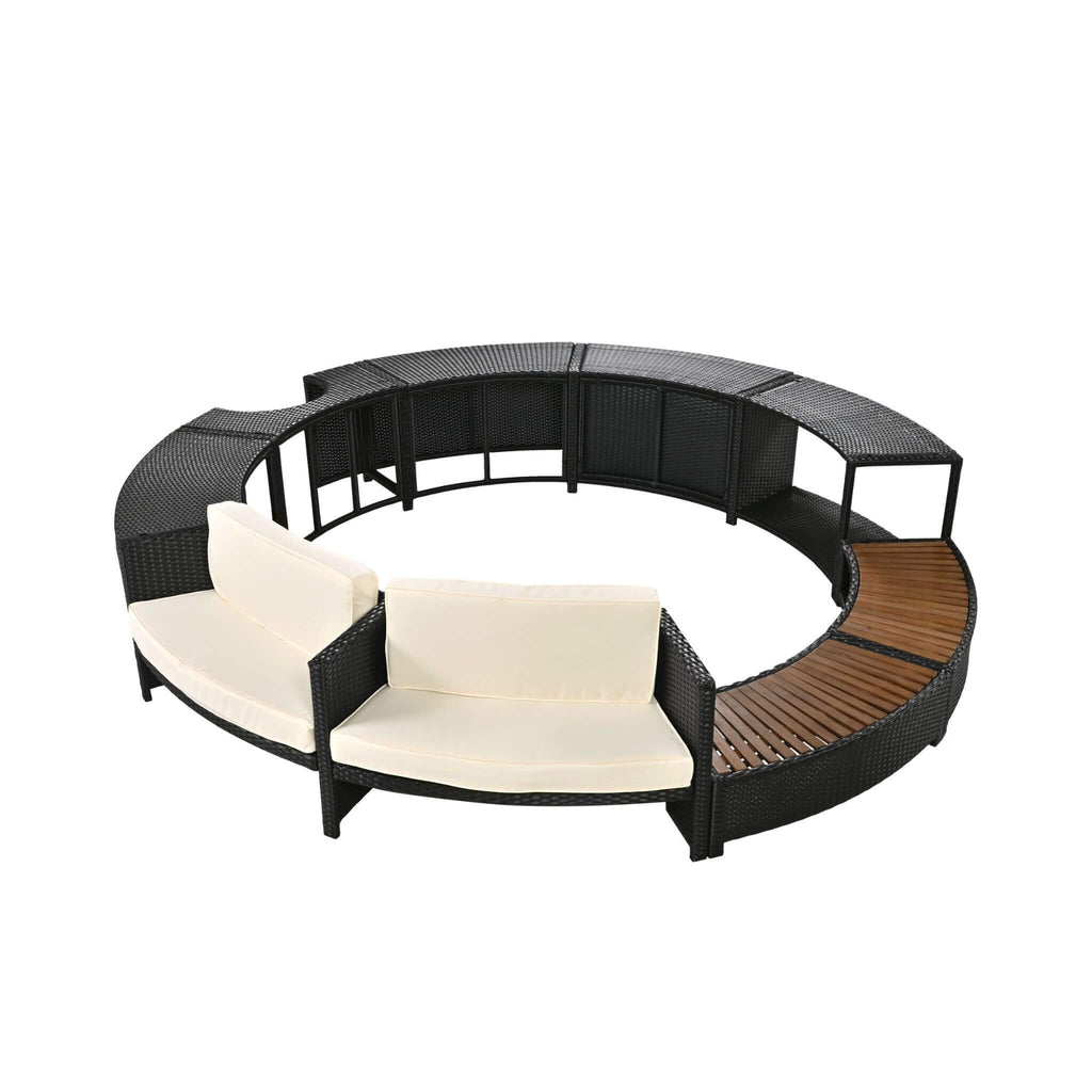 Alora Large Premium Surround Spa Patio Rattan Sofa Set With Storage Compartments And Cushions (SAK75629) – SAKSBY WHOLESALE, 