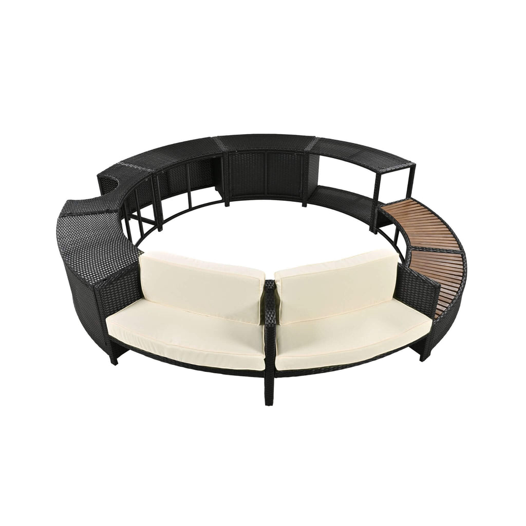 Alora Large Premium Surround Spa Patio Rattan Sofa Set With Storage Compartments And Cushions (SAK75629) – SAKSBY WHOLESALE