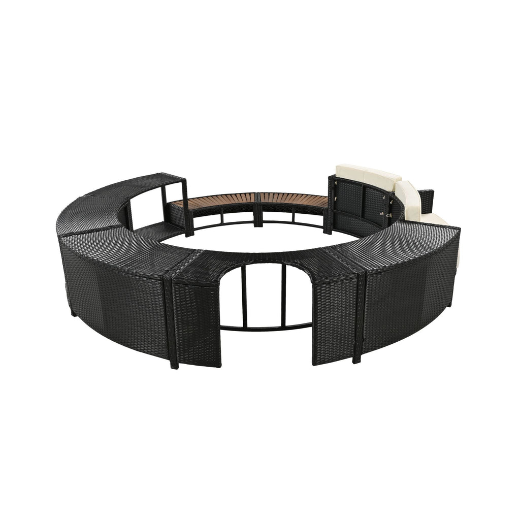 Alora Large Premium Surround Spa Patio Rattan Sofa Set With Storage Compartments And Cushions (SAK75629) – SAKSBY WHOLESALE, 