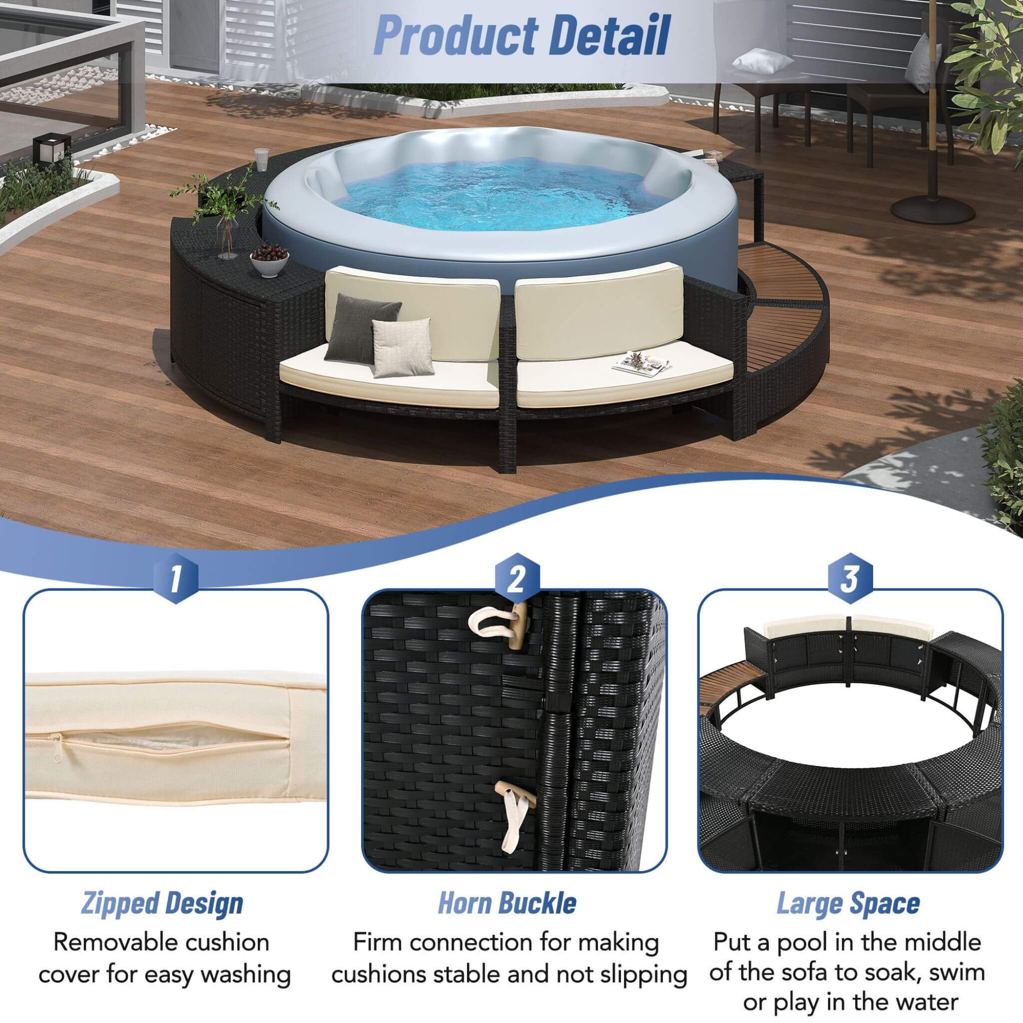 Alora Large Premium Surround Spa Patio Rattan Sofa Set With Storage Compartments And Cushions (SAK75629) – SAKSBY WHOLESALE, 