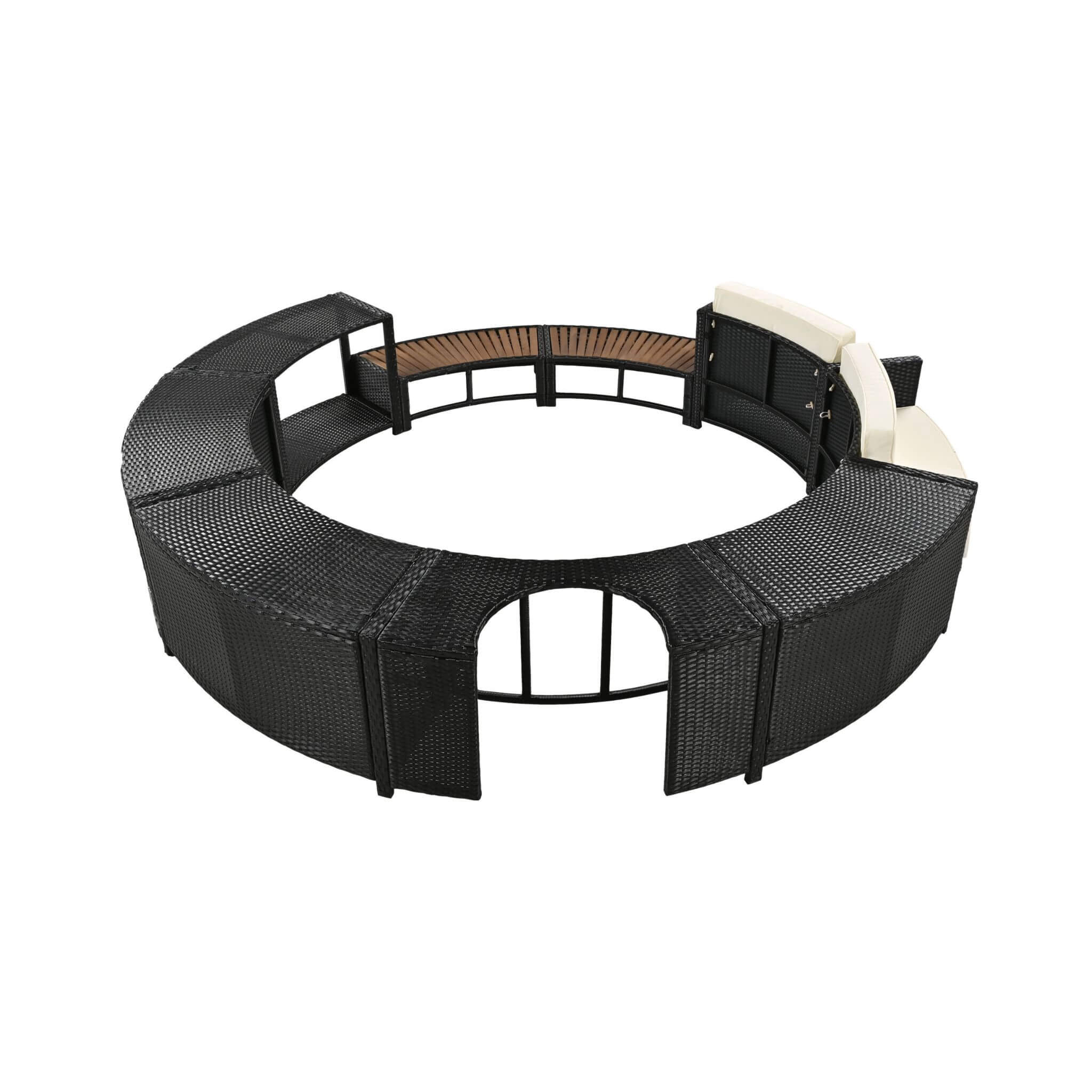 Alora Large Premium Surround Spa Patio Rattan Sofa Set With Storage Compartments And Cushions (SAK75629) – SAKSBY WHOLESALE, 