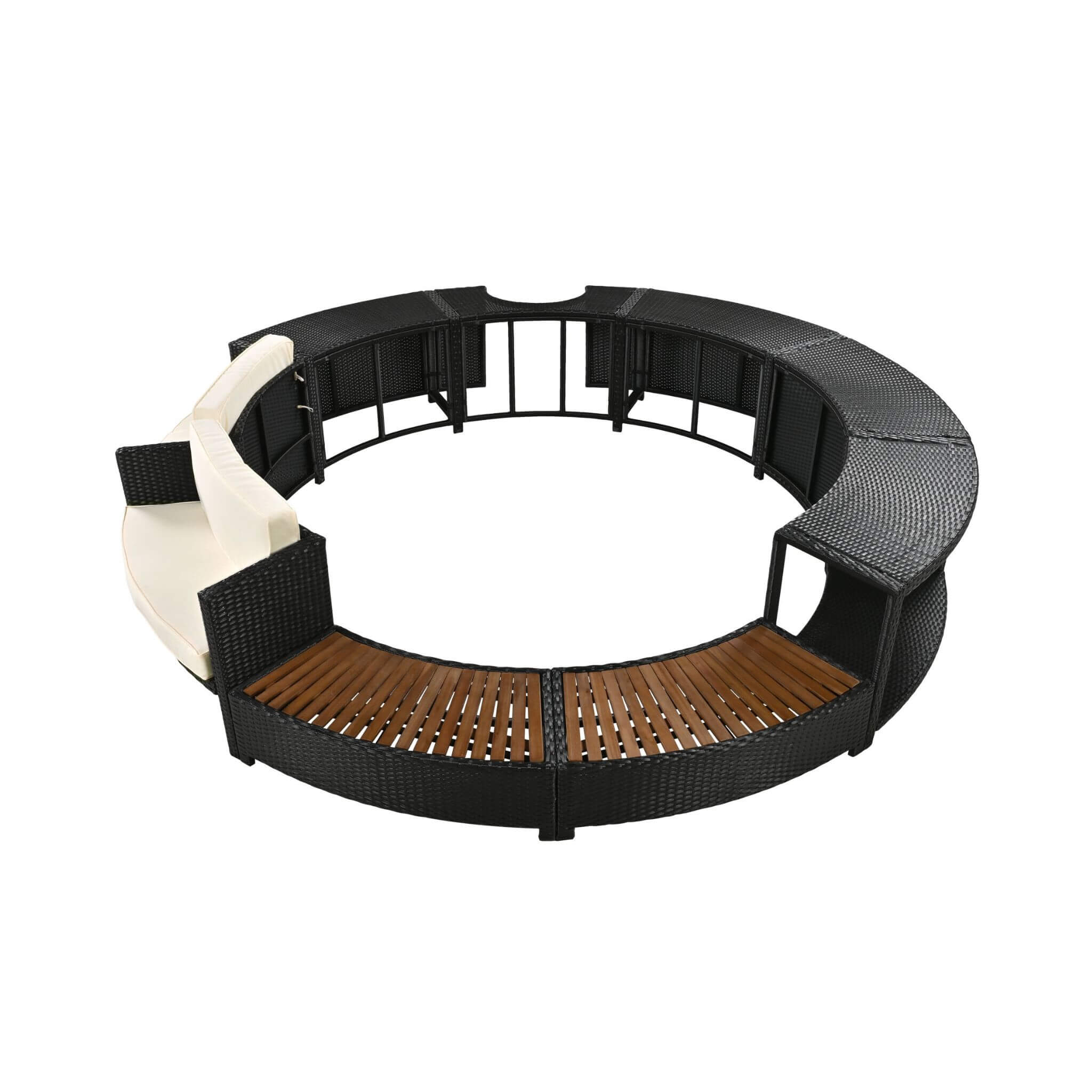 Alora Large Premium Surround Spa Patio Rattan Sofa Set With Storage Compartments And Cushions (SAK75629) – SAKSBY WHOLESALE, 