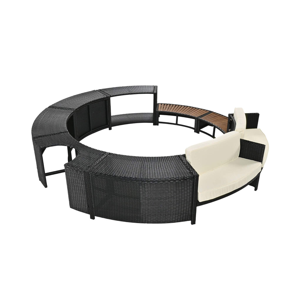 Alora Large Premium Surround Spa Patio Rattan Sofa Set With Storage Compartments And Cushions (SAK75629) – SAKSBY WHOLESALE, 