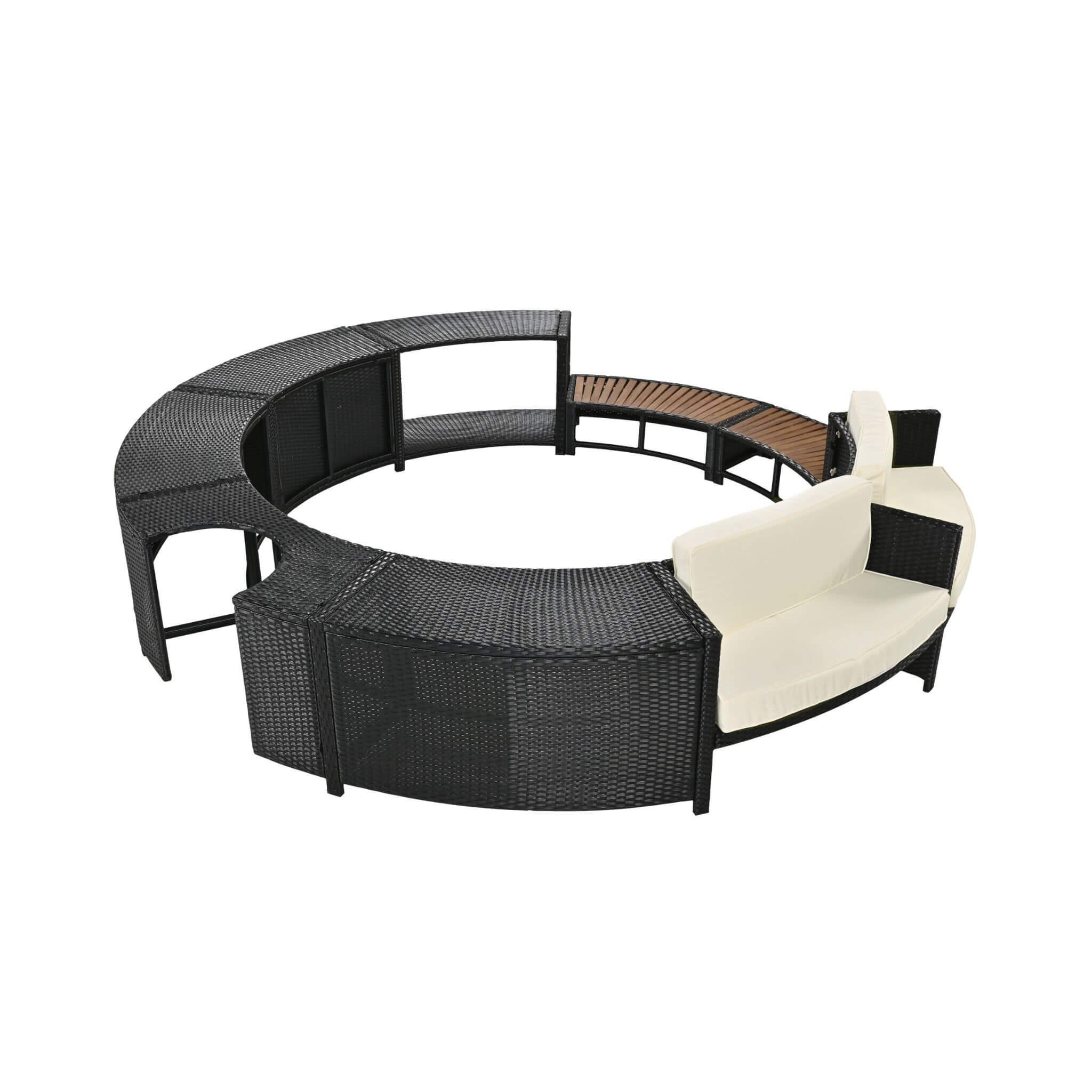 Alora Large Premium Surround Spa Patio Rattan Sofa Set With Storage Compartments And Cushions (SAK75629) – SAKSBY WHOLESALE, 