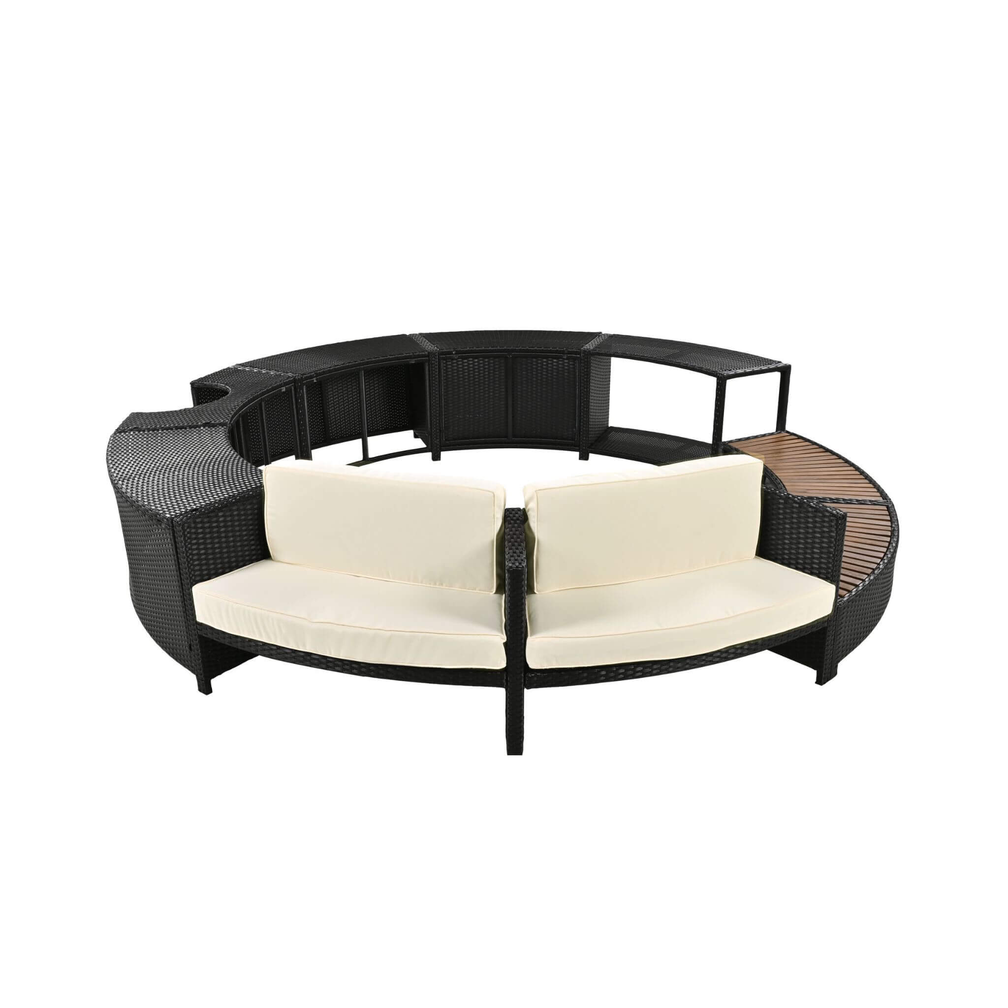 Alora Large Premium Surround Spa Patio Rattan Sofa Set With Storage Compartments And Cushions (SAK75629) – SAKSBY WHOLESALE, 