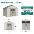 Alora Large Resin Outdoor Storage Shed With Floor, Windows, And Lockable Door (SAK98421) – SAKSBY WHOLESALE, view 8