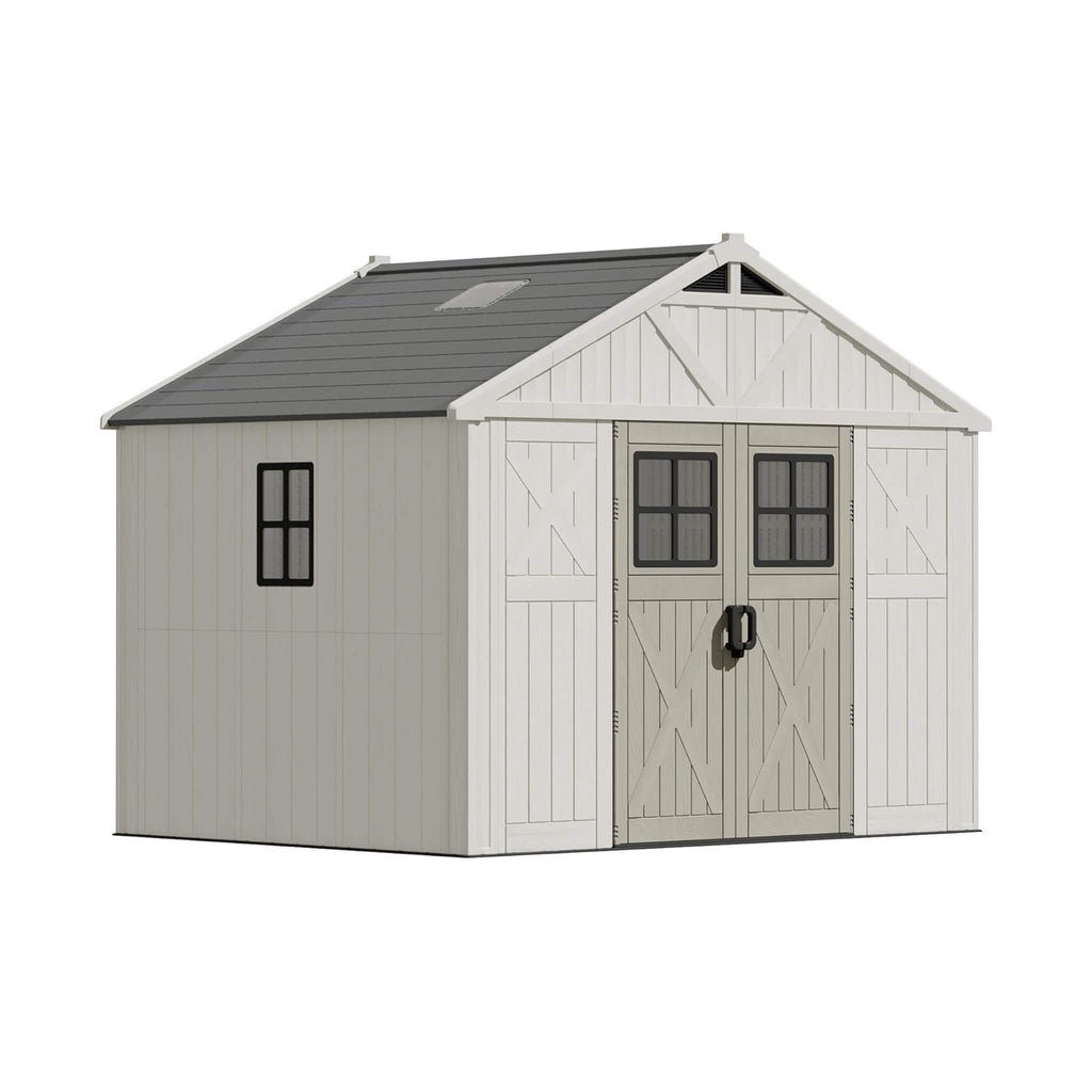 Alora Large Resin Outdoor Storage Shed With Floor, Windows, And Lockable Door (SAK98421) – SAKSBY WHOLESALE, view 6
