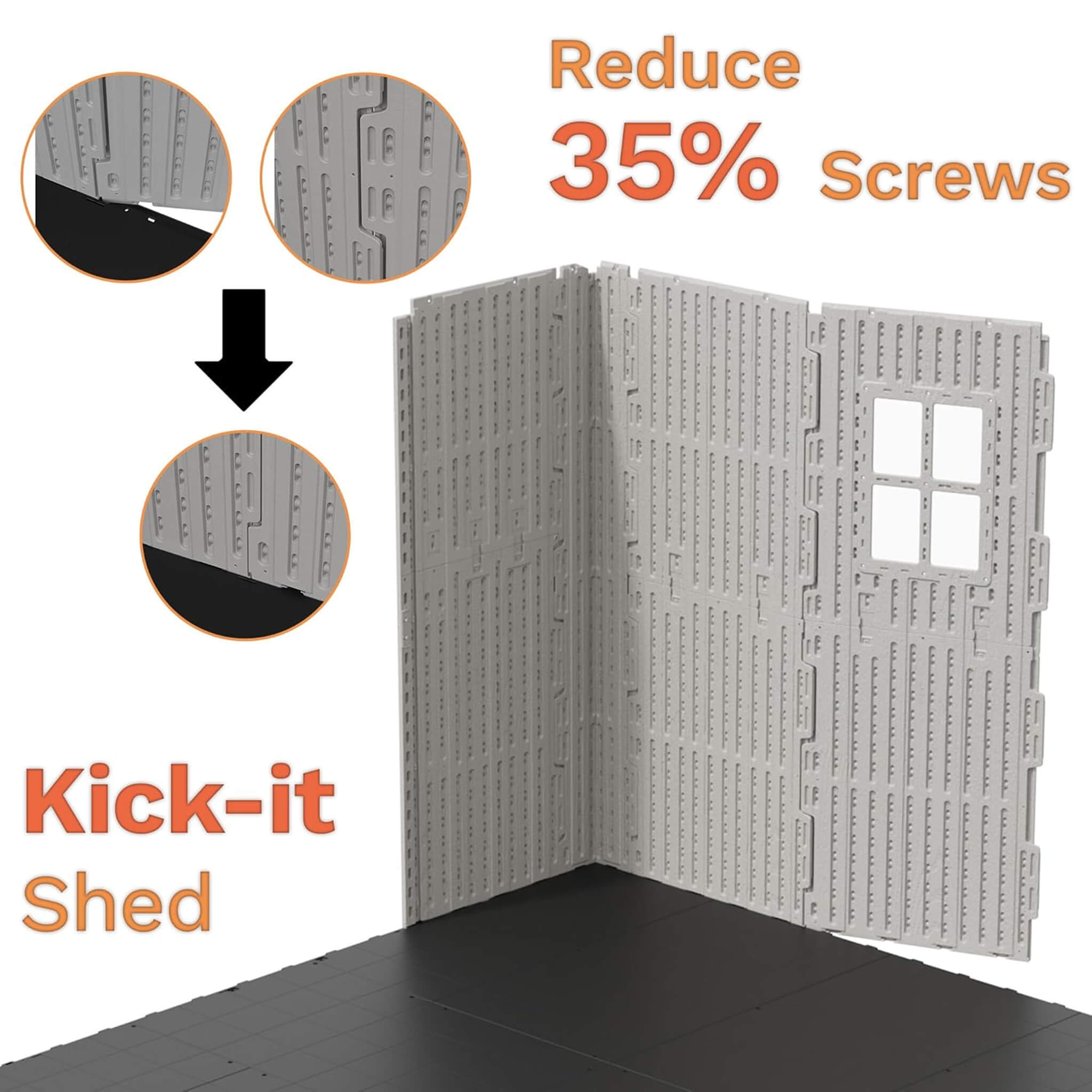 Alora Large Resin Outdoor Storage Shed With Floor, Windows, And Lockable Door (SAK98421) – SAKSBY WHOLESALE, view 5