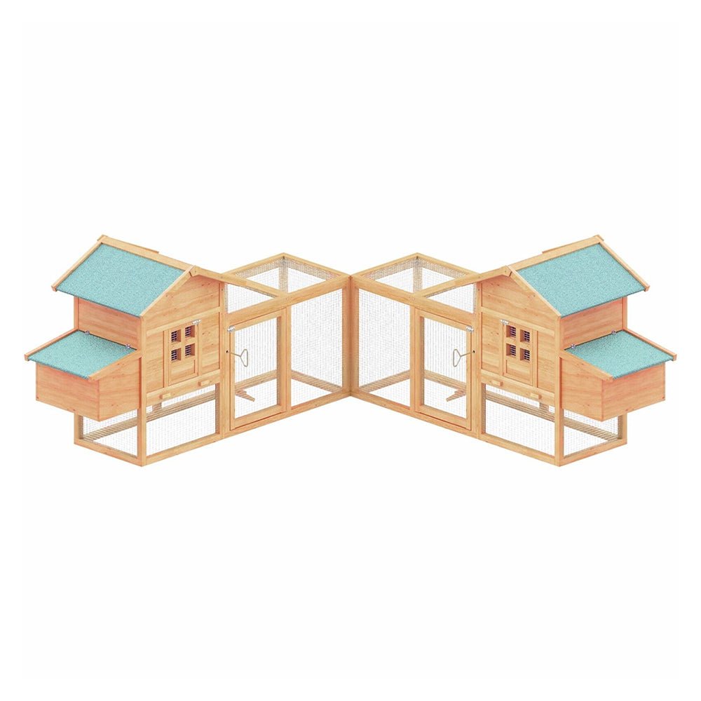 Large 160-Inch Wooden Backyard Hen Chicken Coop Enclosure W/ Nest Box & Run (SAK96451) – SAKSBY WHOLESALE, view 5