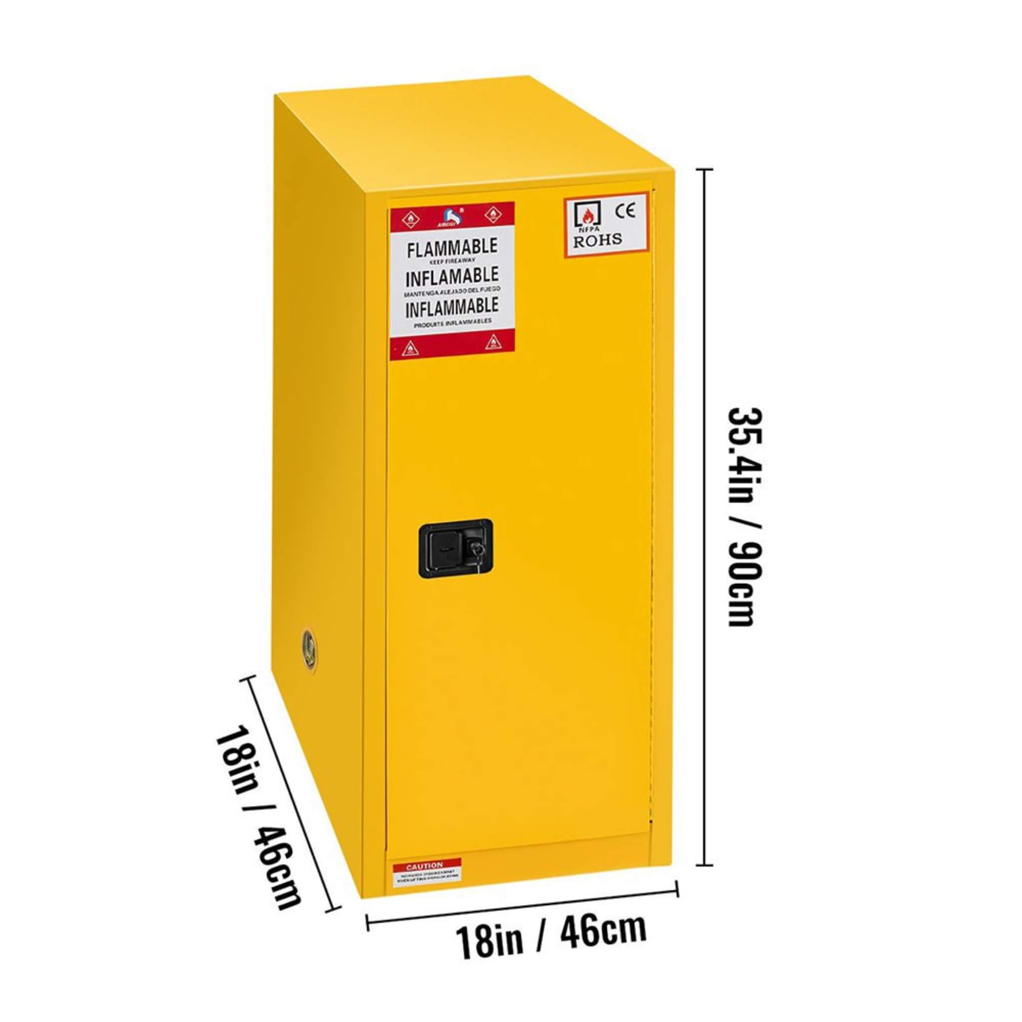 Large Yellow 35-Inch Heavy-Duty Flammable Welded Fireproof Storage Cabinet (SAK52837) – SAKSBY WHOLESALE, view 13