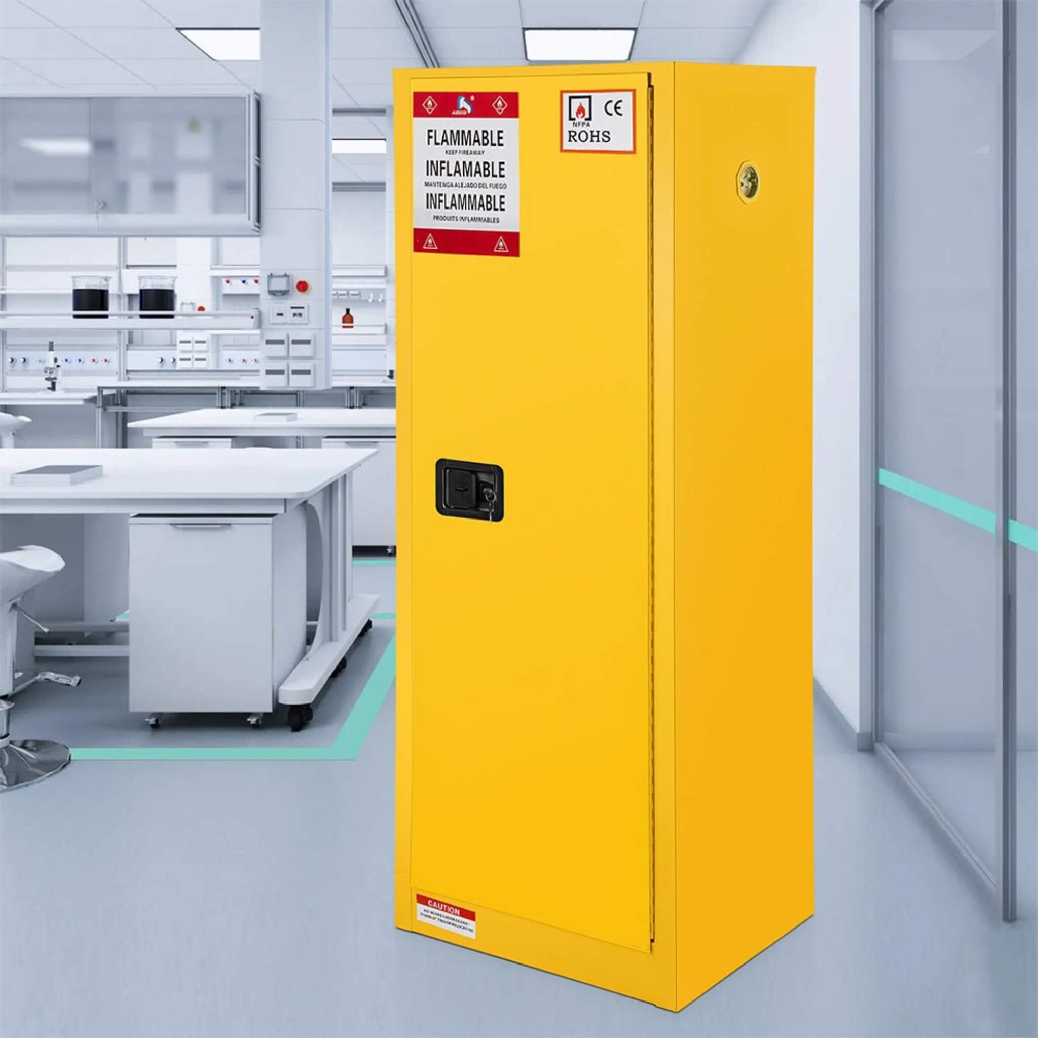 Large Yellow 35-Inch Heavy-Duty Flammable Welded Fireproof Storage Cabinet (SAK52837) – SAKSBY WHOLESALE, view 12