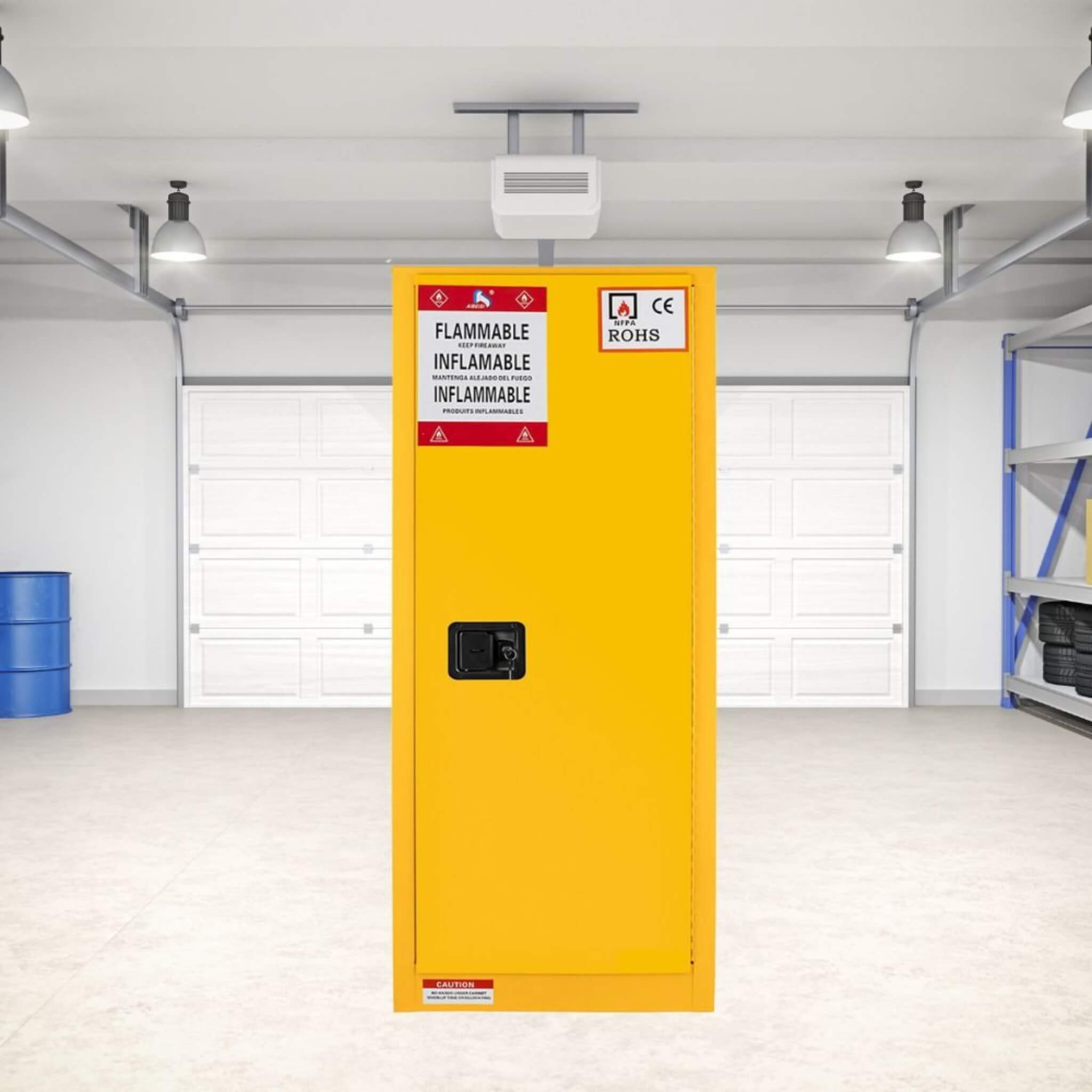 Large Yellow 35-Inch Heavy-Duty Flammable Welded Fireproof Storage Cabinet (SAK52837) – SAKSBY WHOLESALE