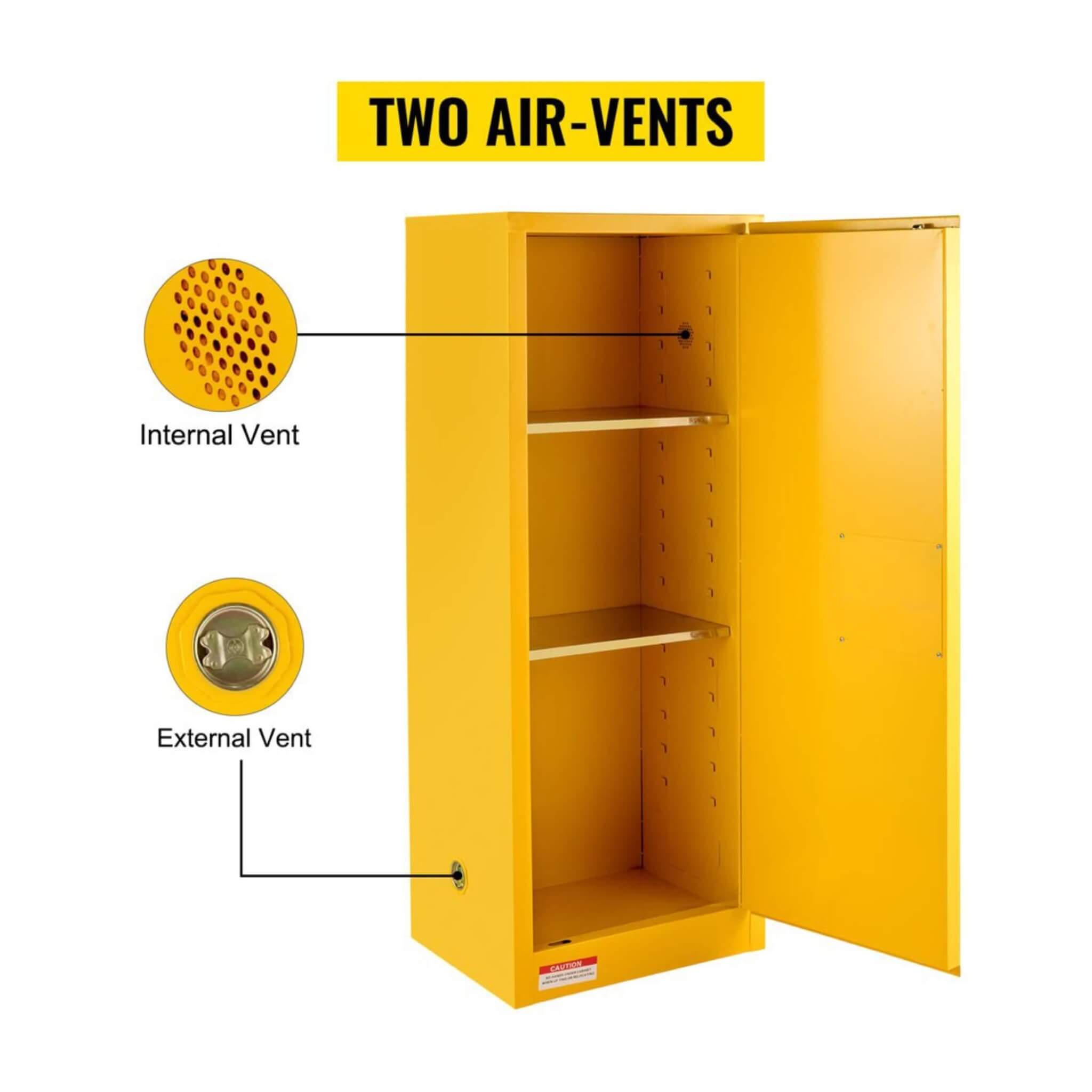 Large Yellow 35-Inch Heavy-Duty Flammable Welded Fireproof Storage Cabinet (SAK52837) – SAKSBY WHOLESALE, view 10